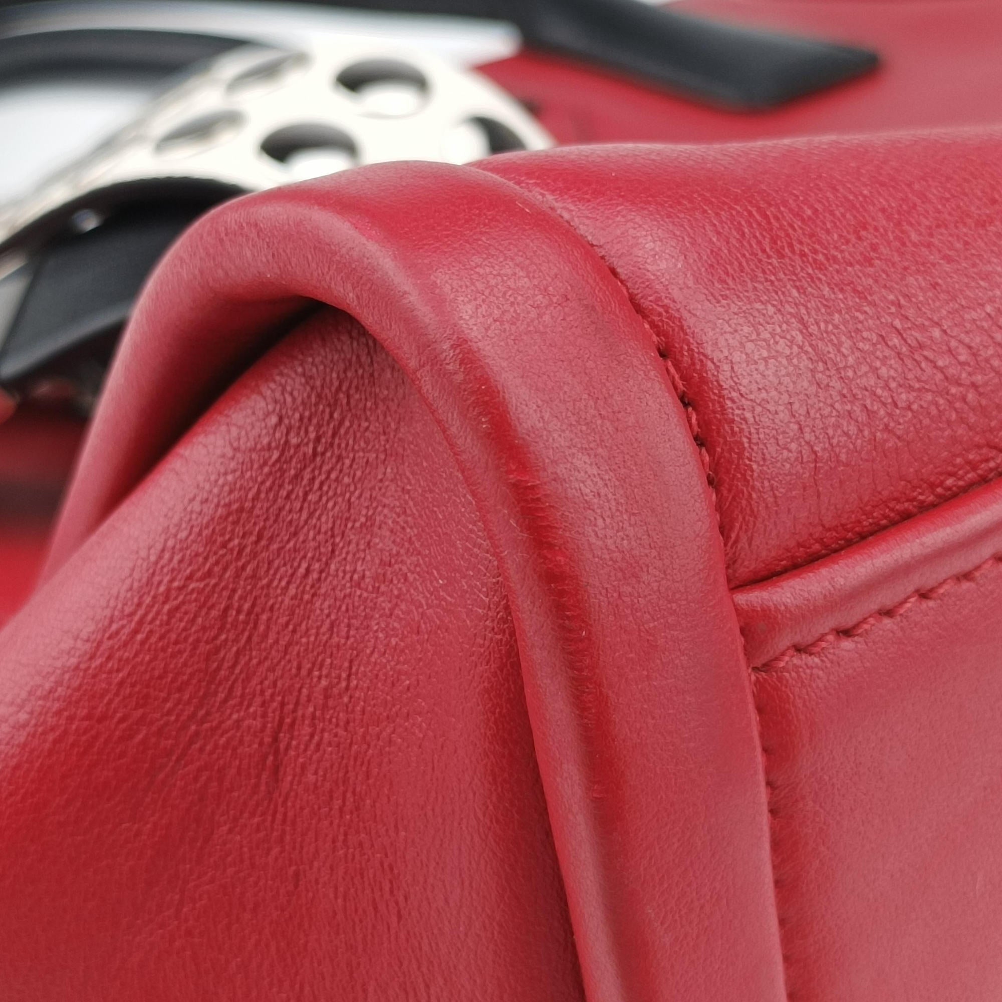 Pre-owned Prada Concept Red Leather 1BA175 shoulderbag | stylenewstar