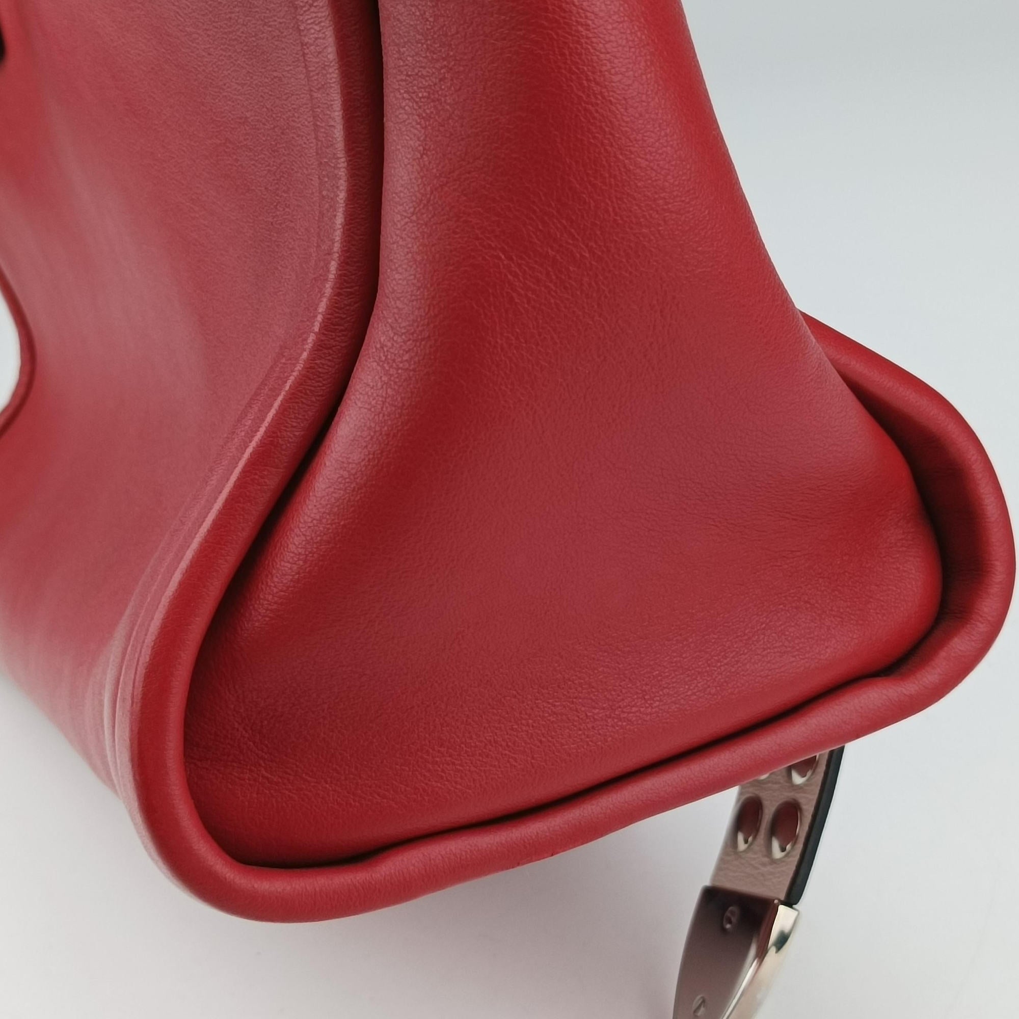 Pre-owned Prada Concept Red Leather 1BA175 shoulderbag | stylenewstar