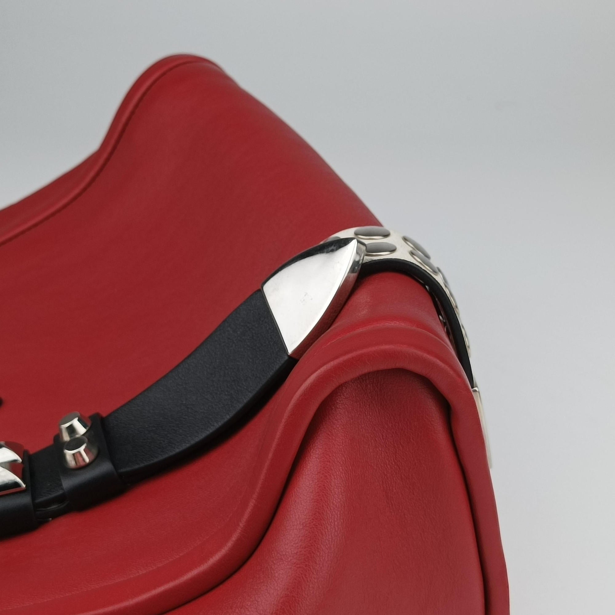 Pre-owned Prada Concept Red Leather 1BA175 shoulderbag | stylenewstar