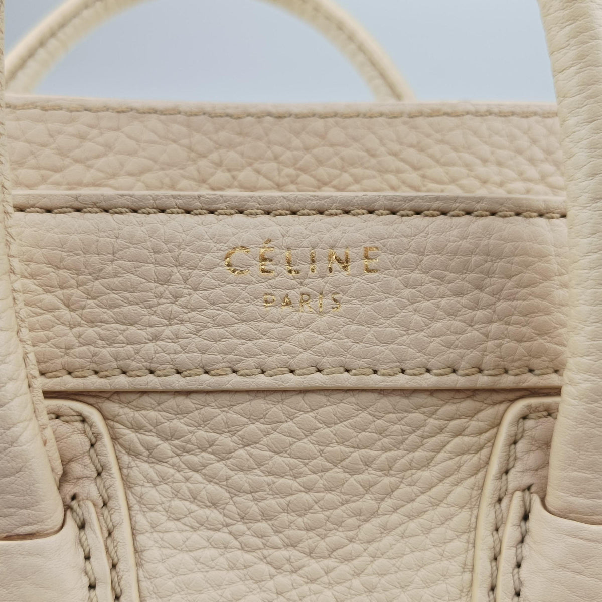 Vintage Celine luggage nano shopper Beige Leather  handbag | stylenewstar