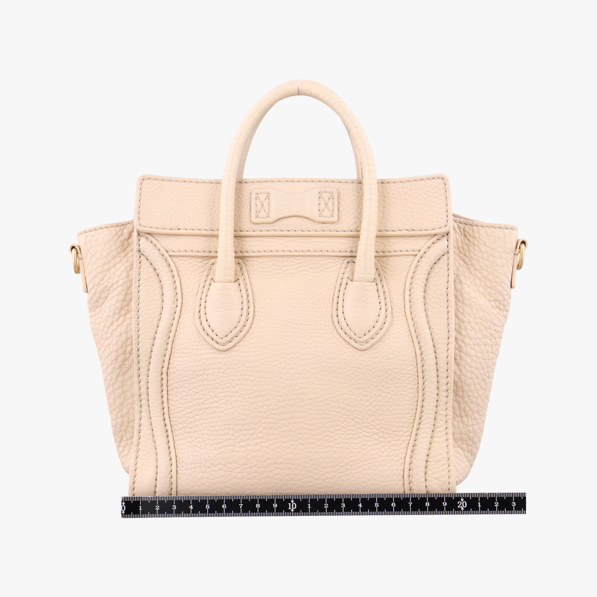 Vintage Celine luggage nano shopper Beige Leather  handbag | stylenewstar
