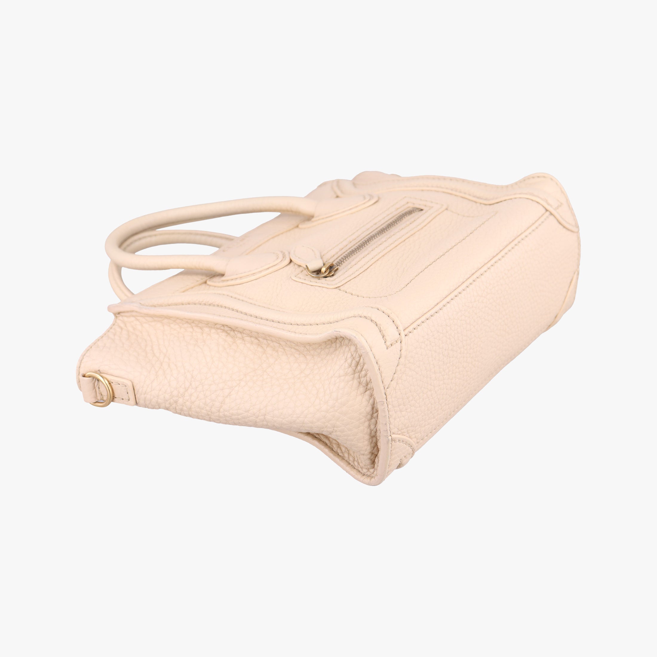 Vintage Celine luggage nano shopper Beige Leather  handbag | stylenewstar