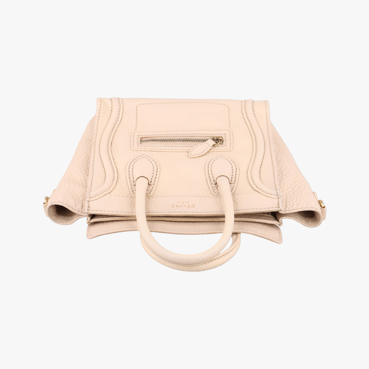 Vintage Celine luggage nano shopper Beige Leather  handbag | stylenewstar