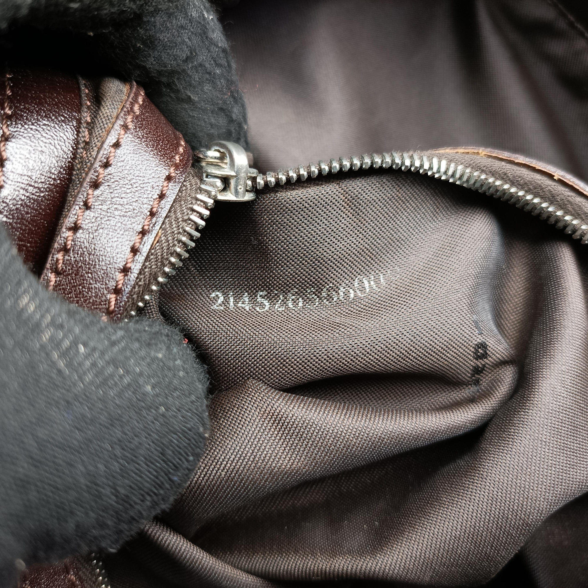 Pre-owned Fendi Zucca pattern Brown canvas×leather 214526 shoulderbag | stylenewstar