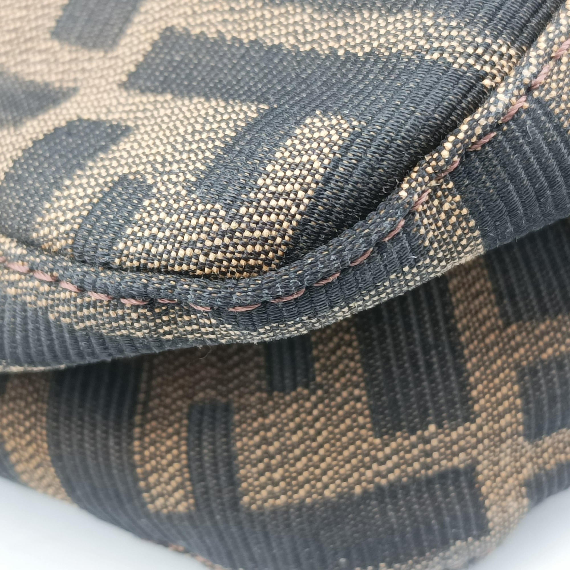 Pre-owned Fendi Zucca pattern Brown canvas×leather 214526 shoulderbag | stylenewstar
