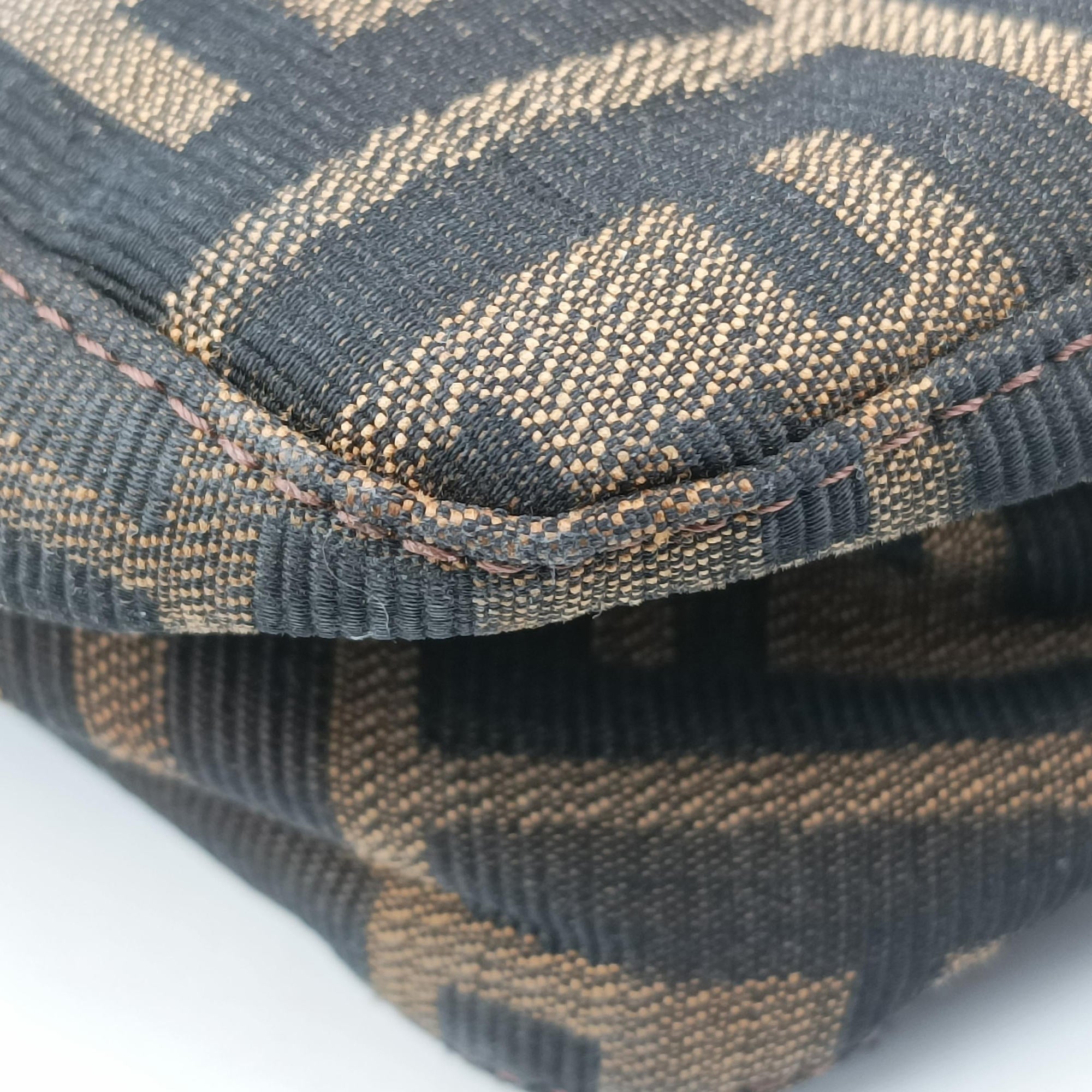 Pre-owned Fendi Zucca pattern Brown canvas×leather 214526 shoulderbag | stylenewstar