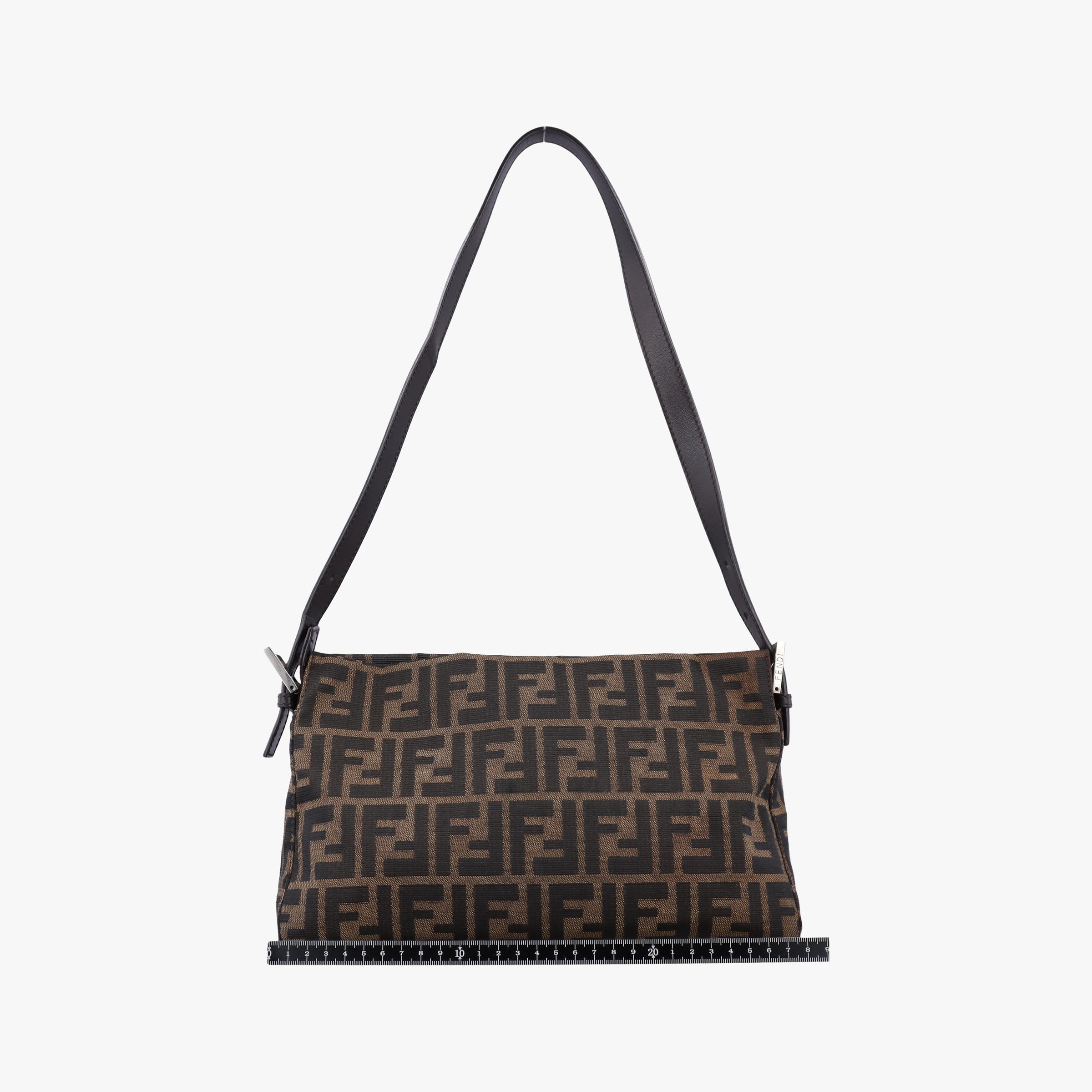 Pre-owned Fendi Zucca pattern Brown canvas×leather 214526 shoulderbag | stylenewstar
