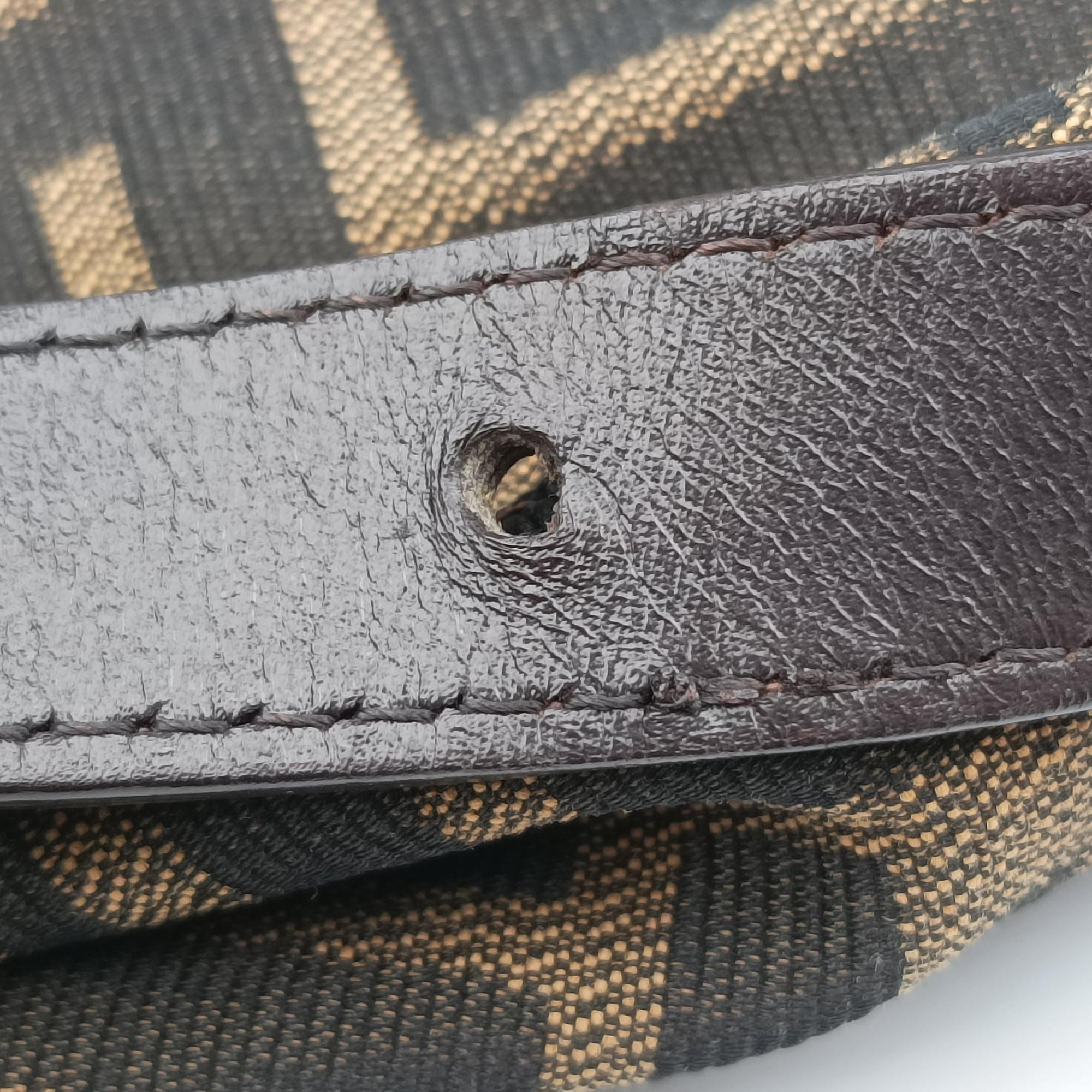 Pre-owned Fendi Zucca pattern Brown canvas×leather 214526 shoulderbag | stylenewstar