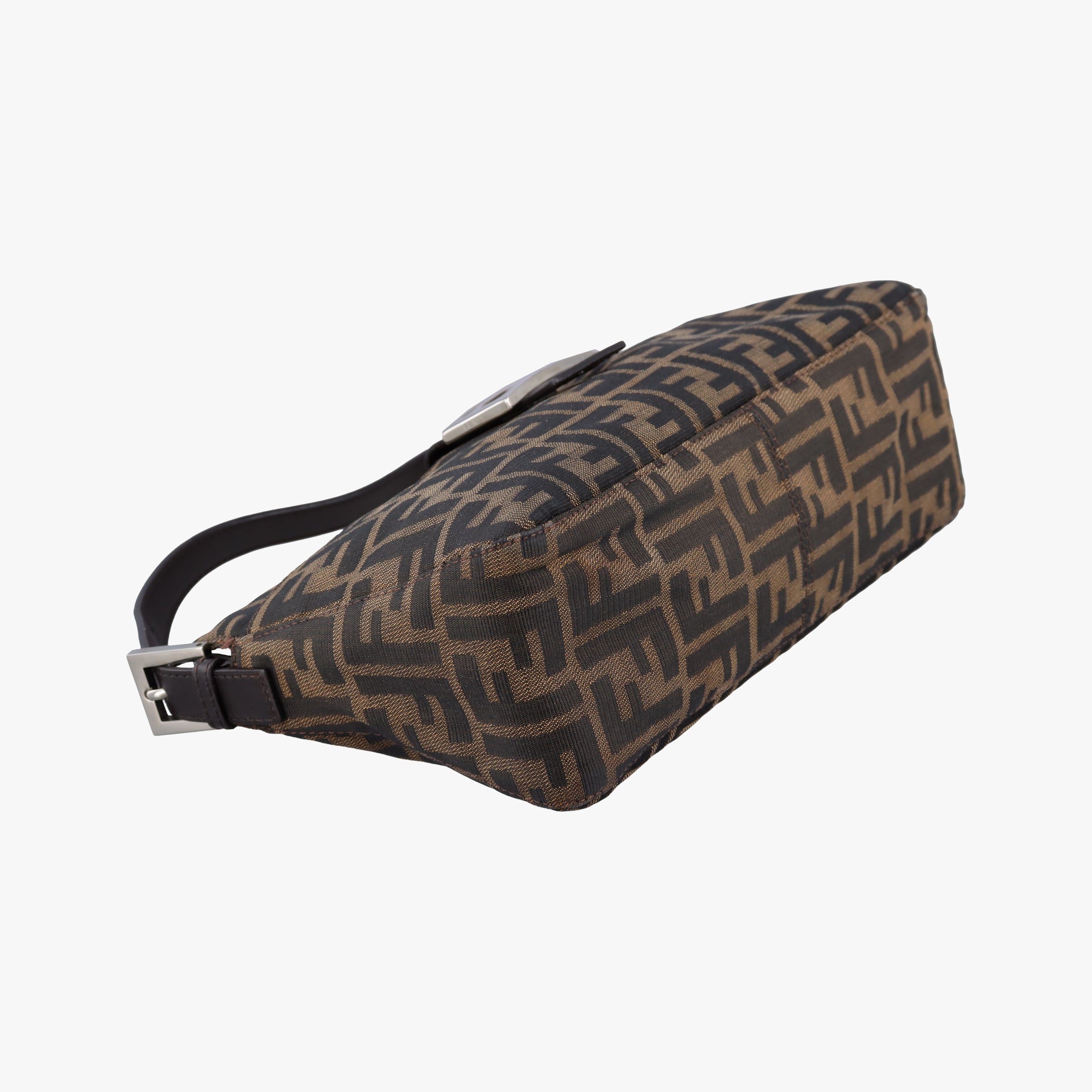 Pre-owned Fendi Zucca pattern Brown canvas×leather 214526 shoulderbag | stylenewstar