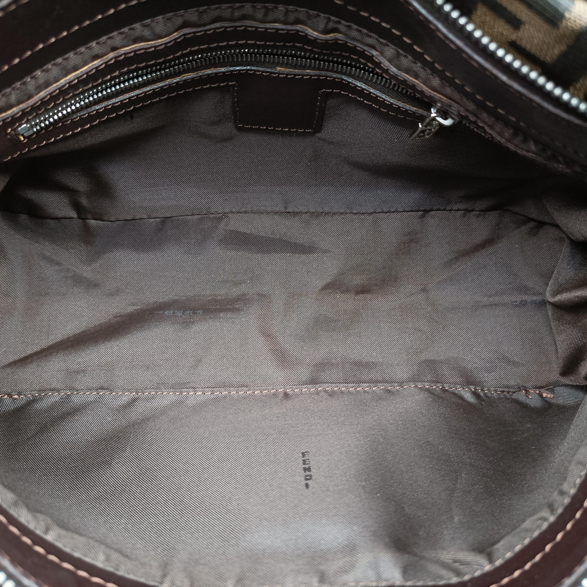 Pre-owned Fendi Zucca pattern Brown canvas×leather 214526 shoulderbag | stylenewstar
