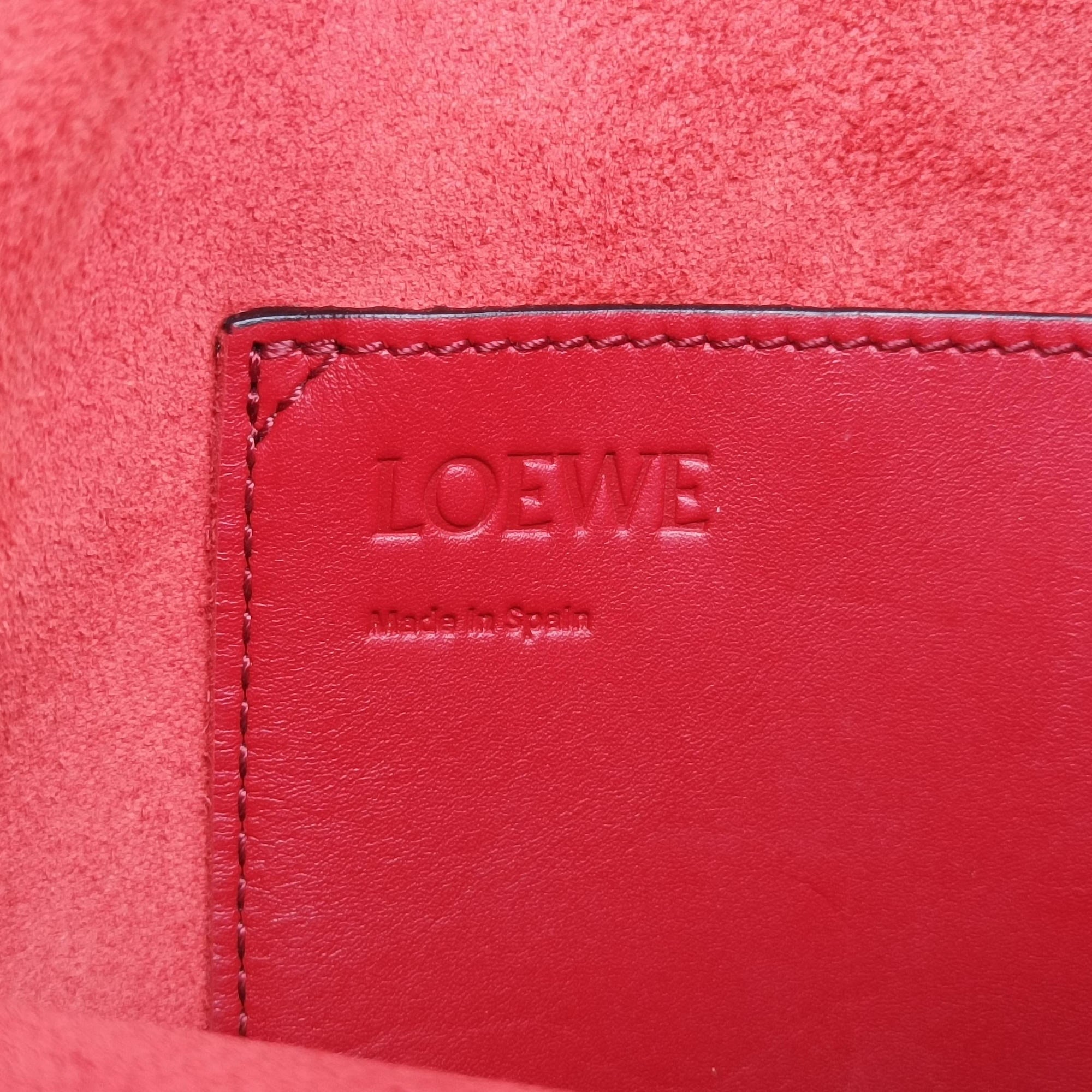 Pre-owned Loewe balloon Red x Brown leather  shoulderbag | stylenewstar