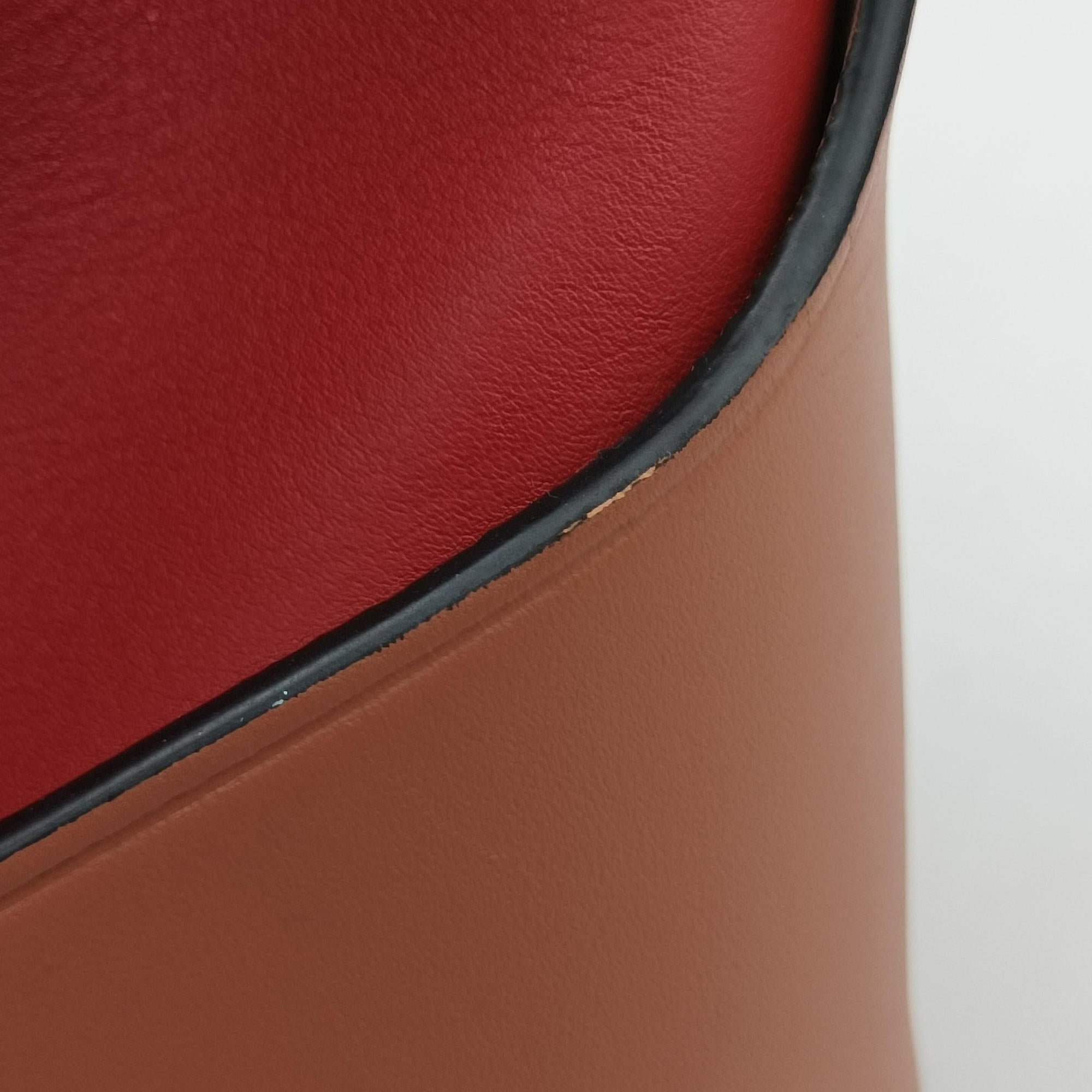 Pre-owned Loewe balloon Red x Brown leather  shoulderbag | stylenewstar