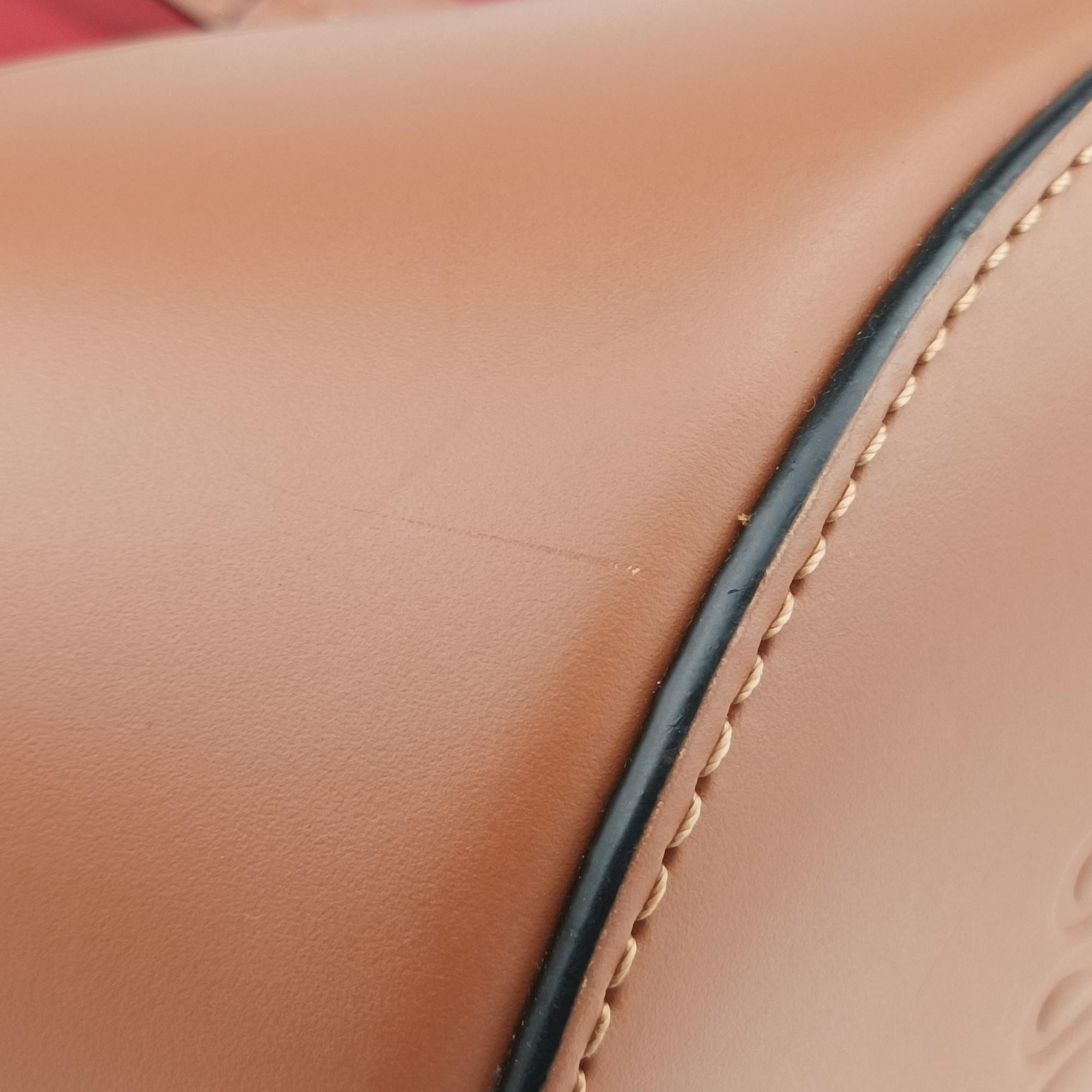 Pre-owned Loewe balloon Red x Brown leather  shoulderbag | stylenewstar