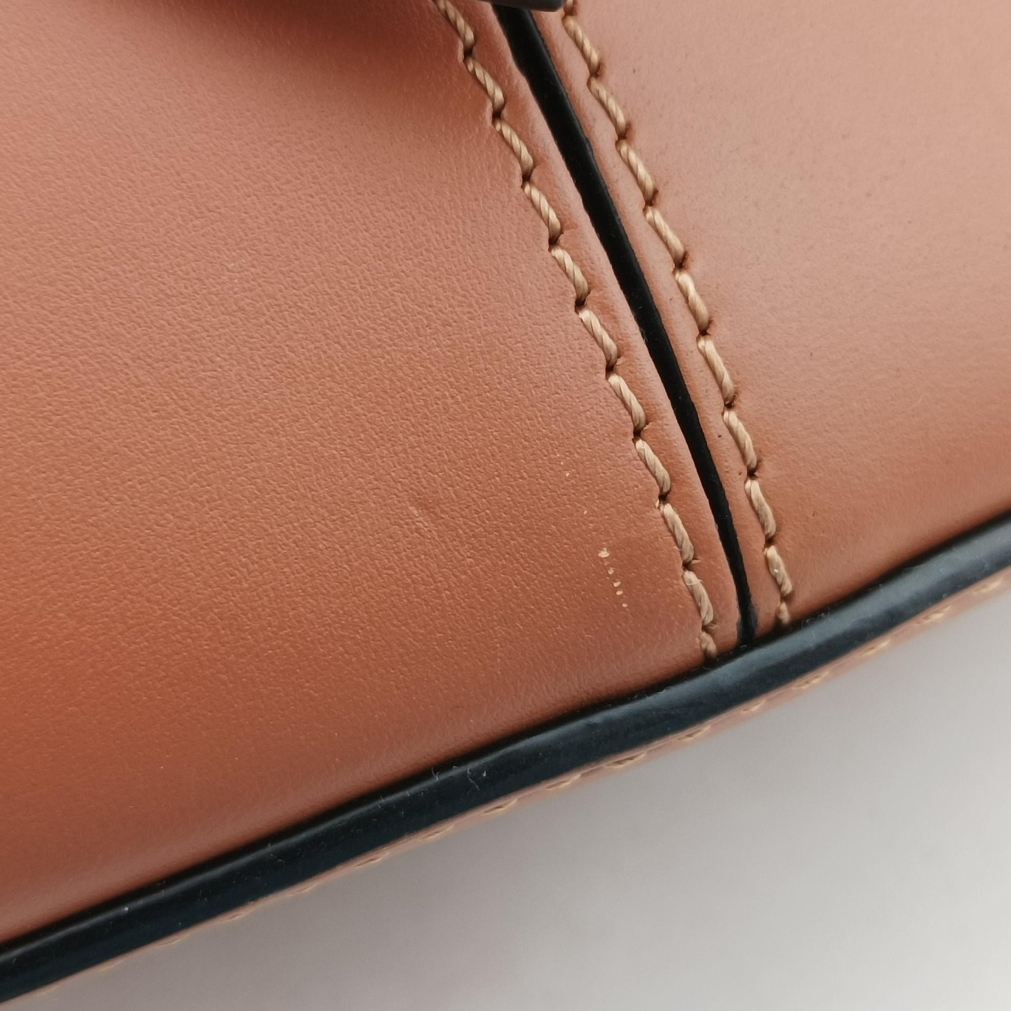 Pre-owned Loewe balloon Red x Brown leather  shoulderbag | stylenewstar