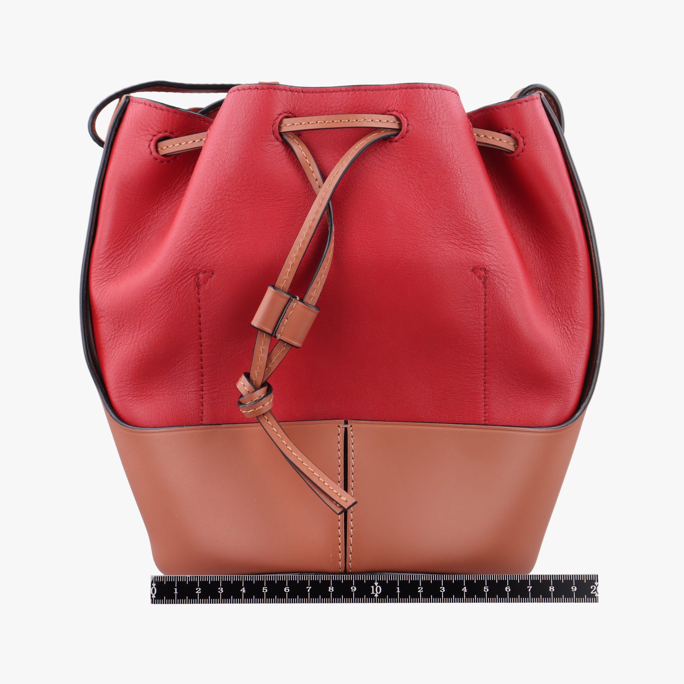 Pre-owned Loewe balloon Red x Brown leather  shoulderbag | stylenewstar