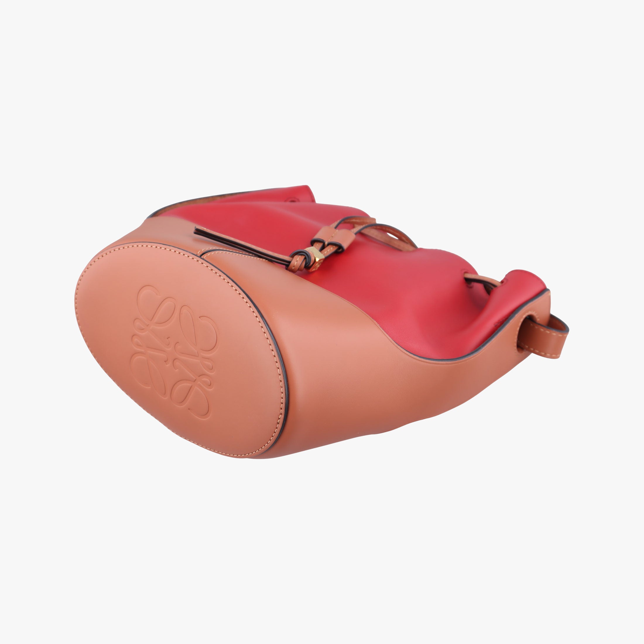 Pre-owned Loewe balloon Red x Brown leather  shoulderbag | stylenewstar