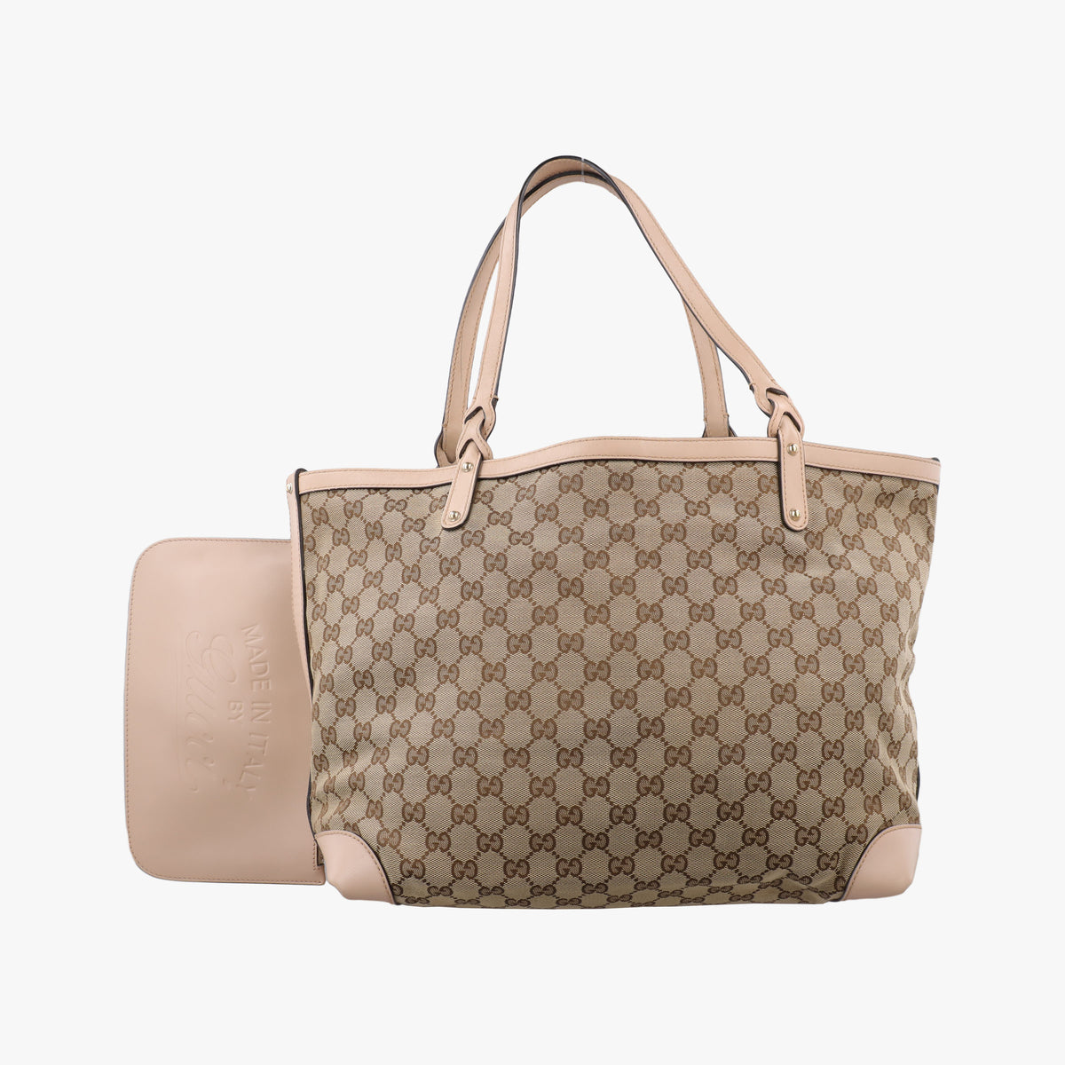 Pre-owned Gucci GG Craft khaki×Multicolour canvas×leather 247209 shoulderbag | stylenewstar