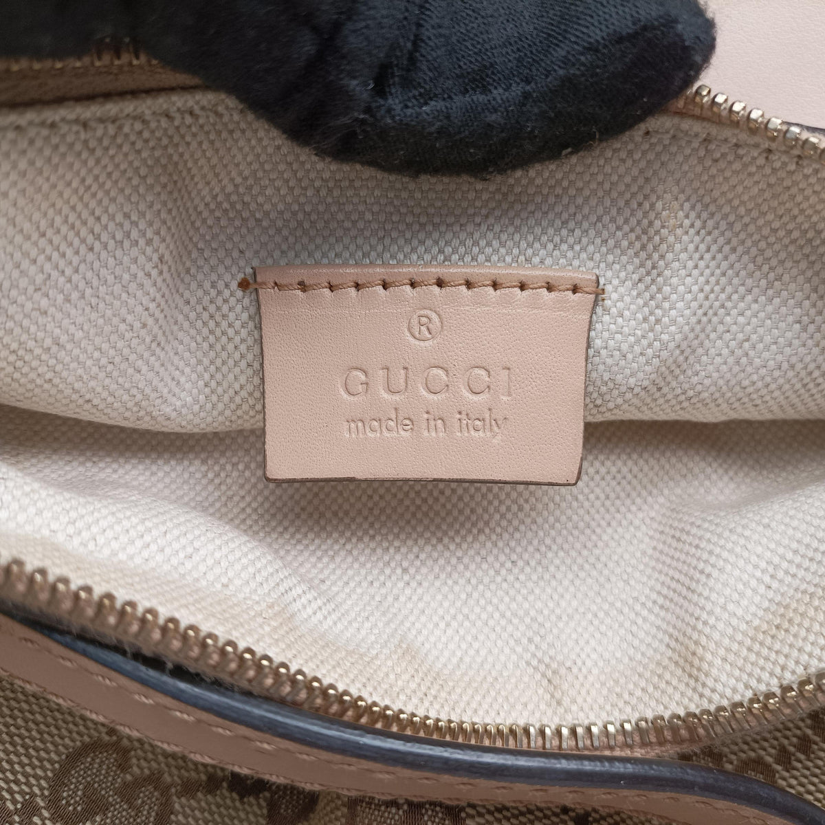 Pre-owned Gucci GG Craft khaki×Multicolour canvas×leather 247209 shoulderbag | stylenewstar