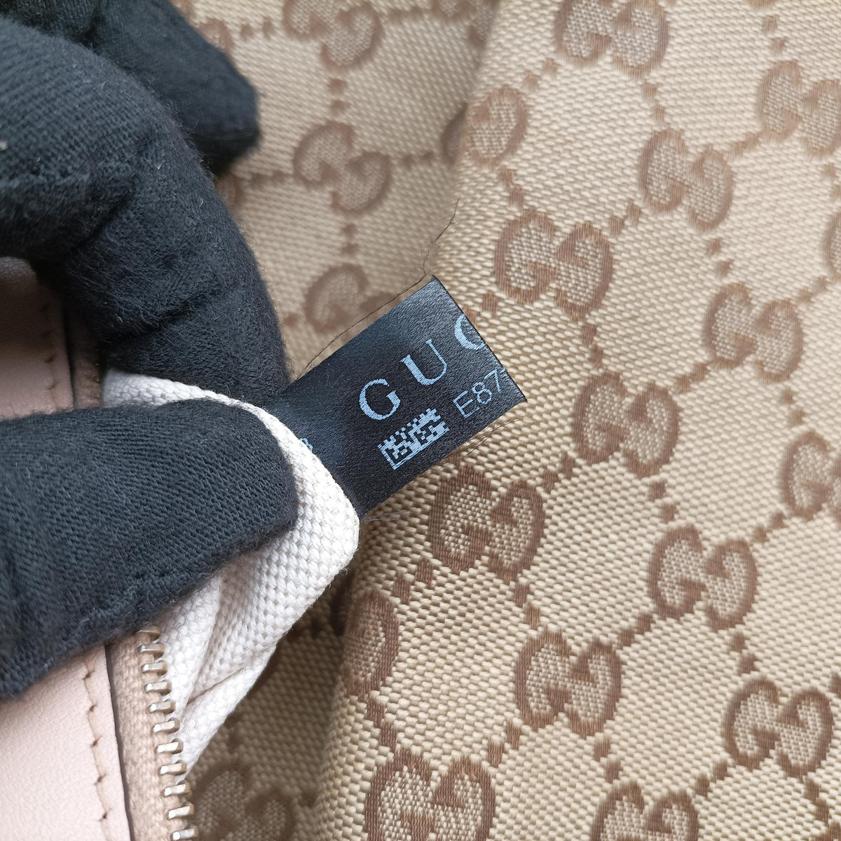 Pre-owned Gucci GG Craft khaki×Multicolour canvas×leather 247209 shoulderbag | stylenewstar