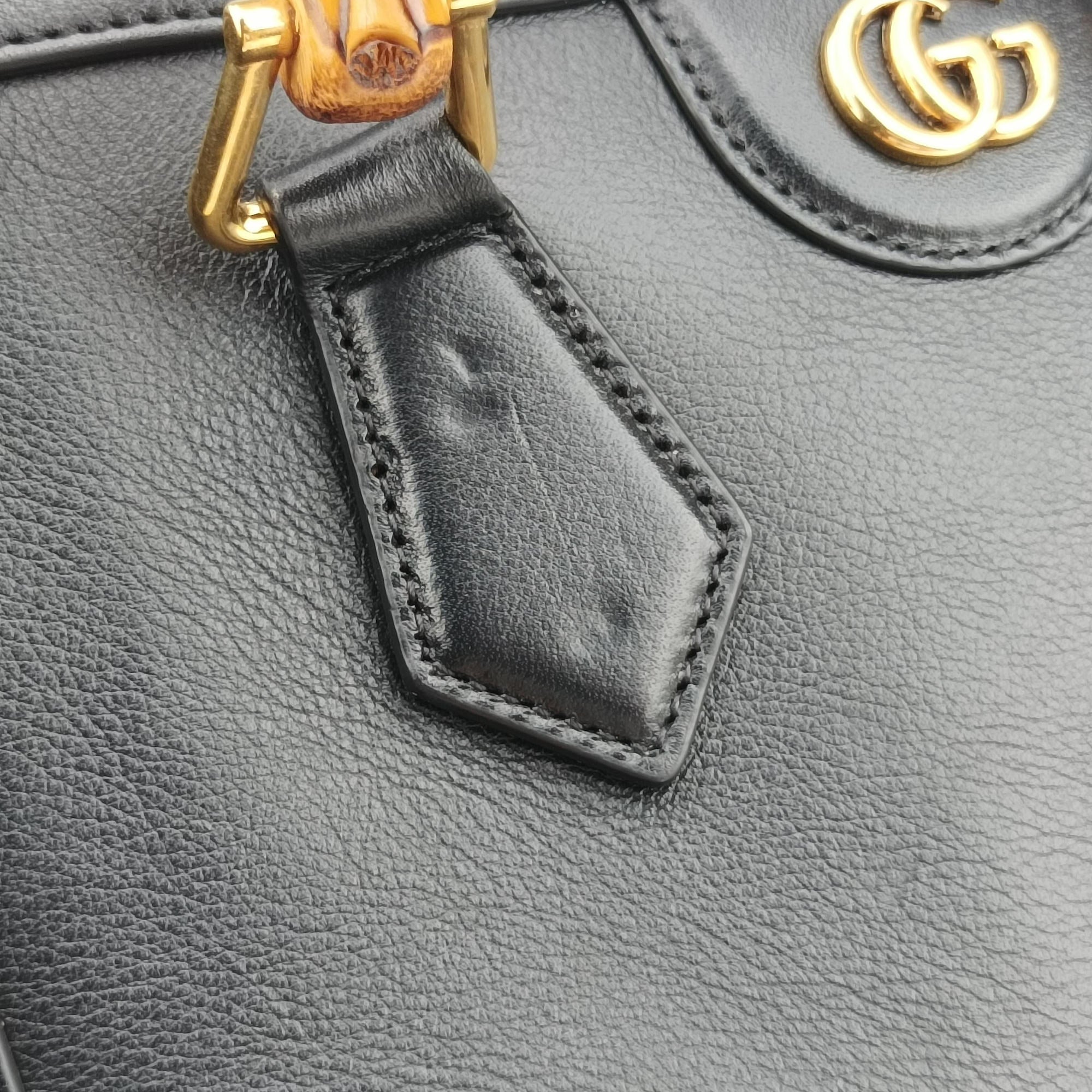 Pre-owned Gucci Bamboo Black Leather 660195 shoulderbag | stylenewstar