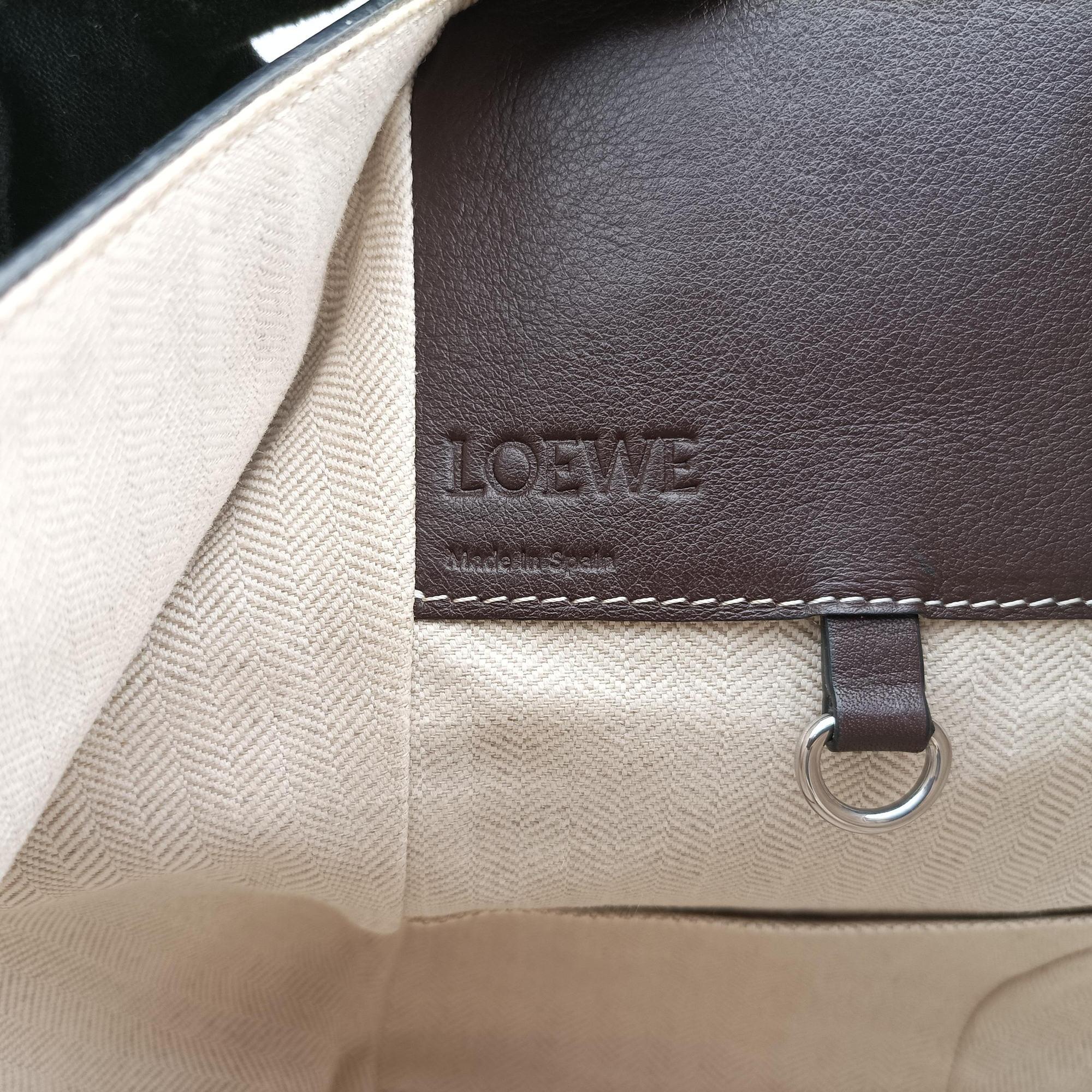 Vintage Loewe Hammock Gray × Beige × Brown Leather  shoulderbag | stylenewstar