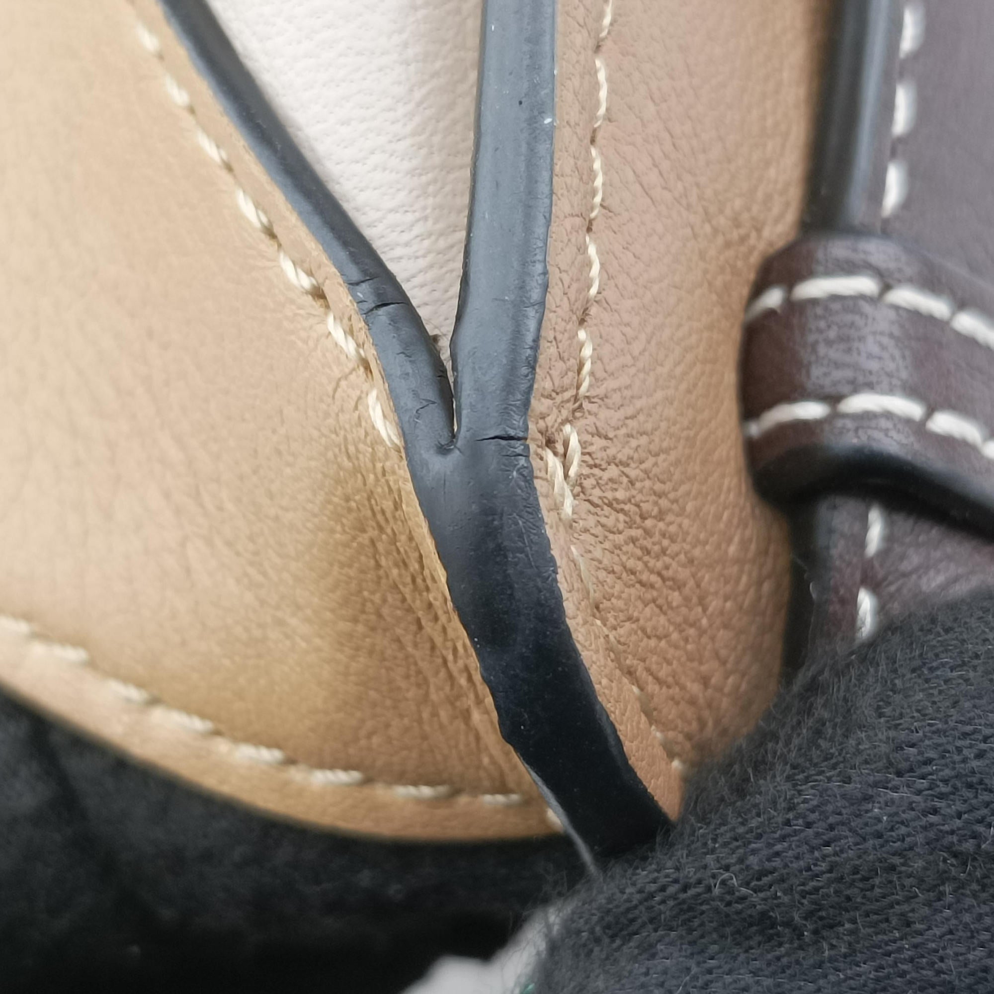 Vintage Loewe Hammock Gray × Beige × Brown Leather  shoulderbag | stylenewstar