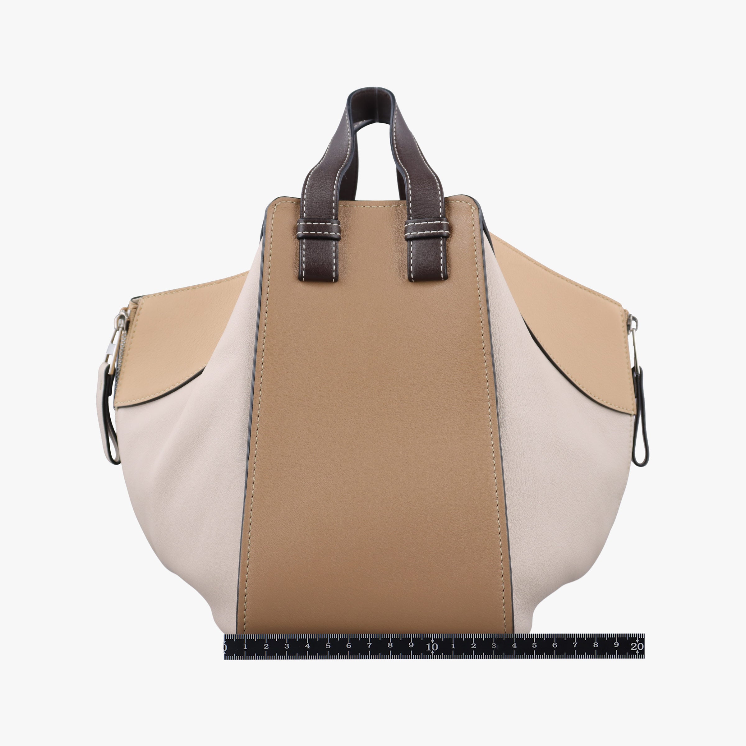 Vintage Loewe Hammock Gray × Beige × Brown Leather  shoulderbag | stylenewstar