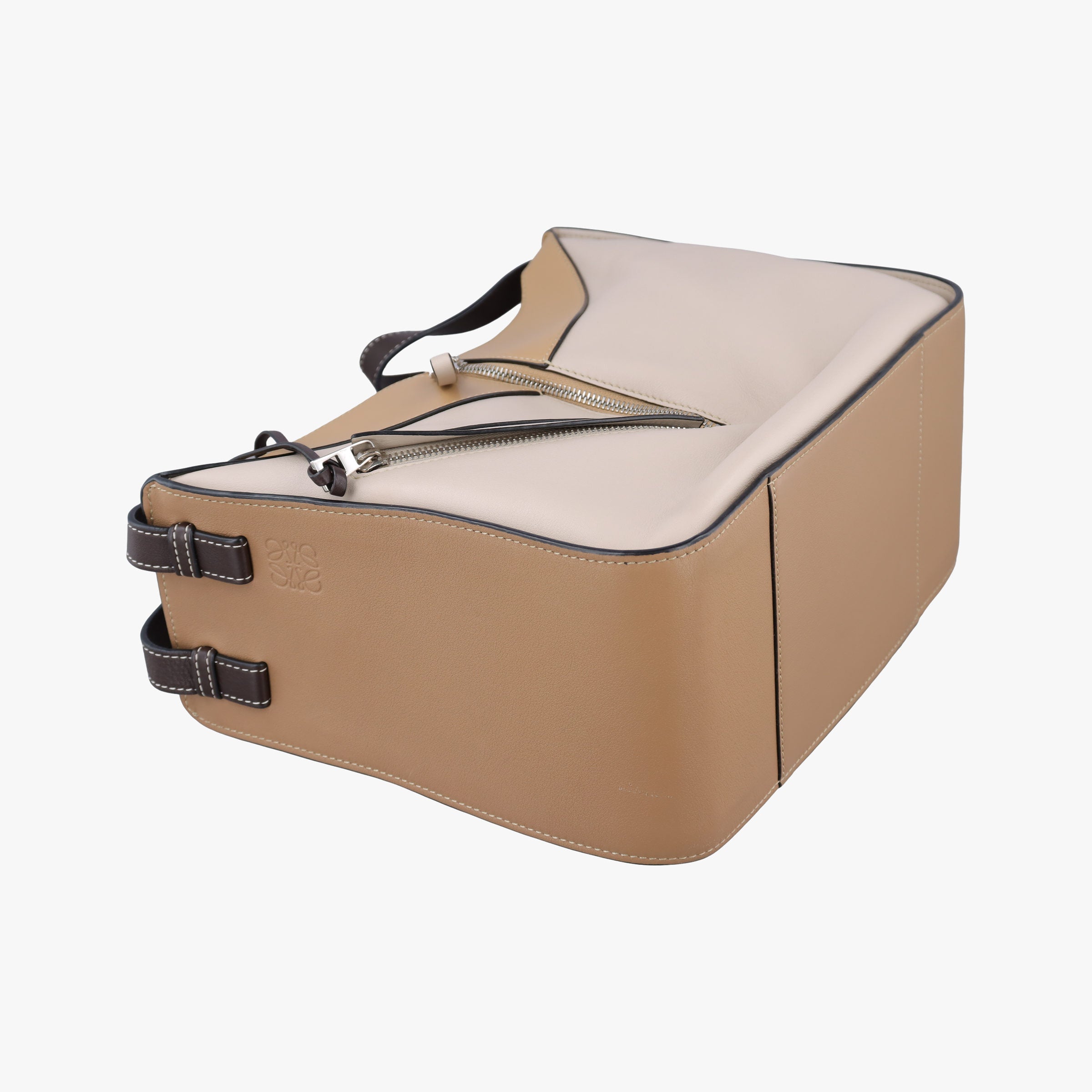 Vintage Loewe Hammock Gray × Beige × Brown Leather  shoulderbag | stylenewstar