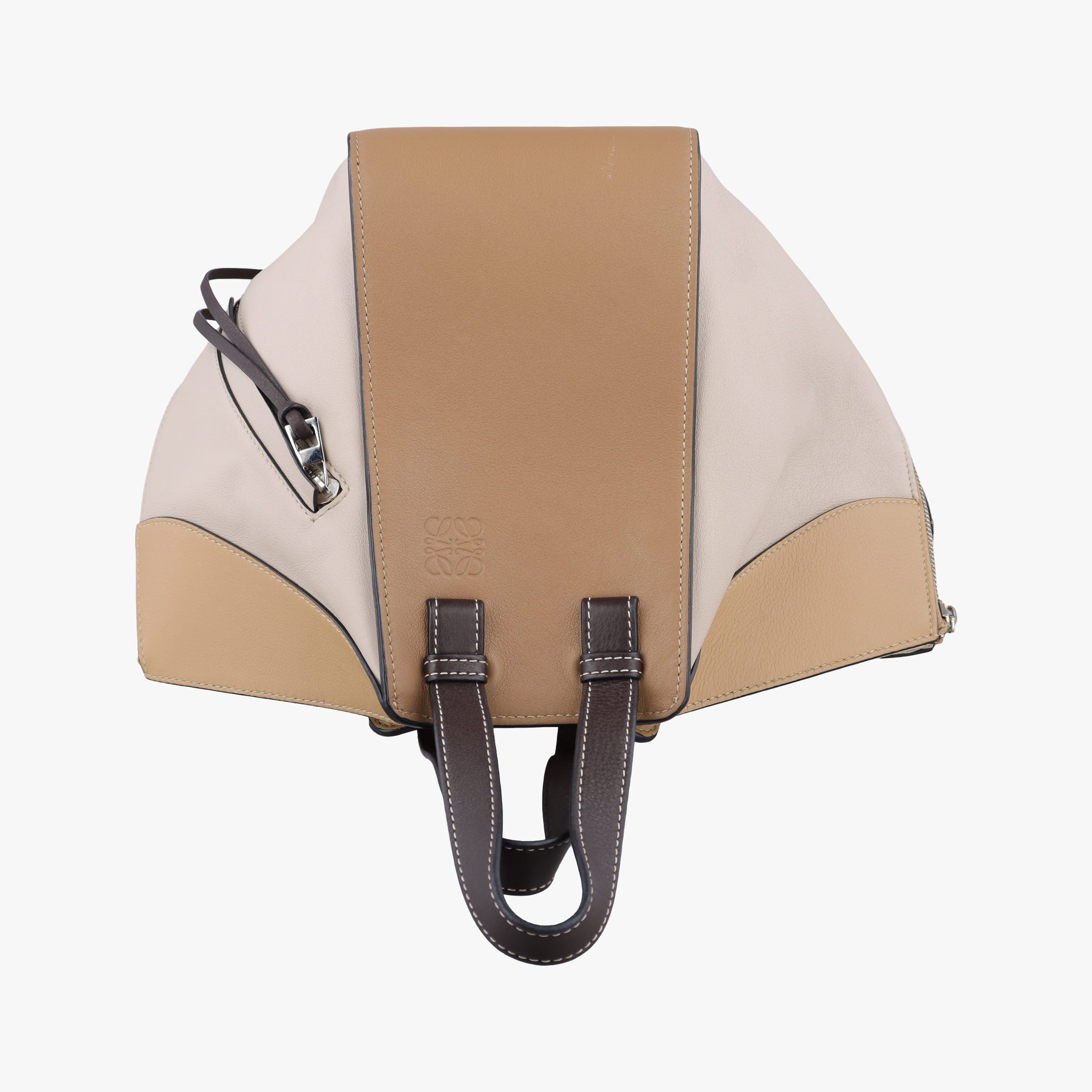 Vintage Loewe Hammock Gray × Beige × Brown Leather  shoulderbag | stylenewstar