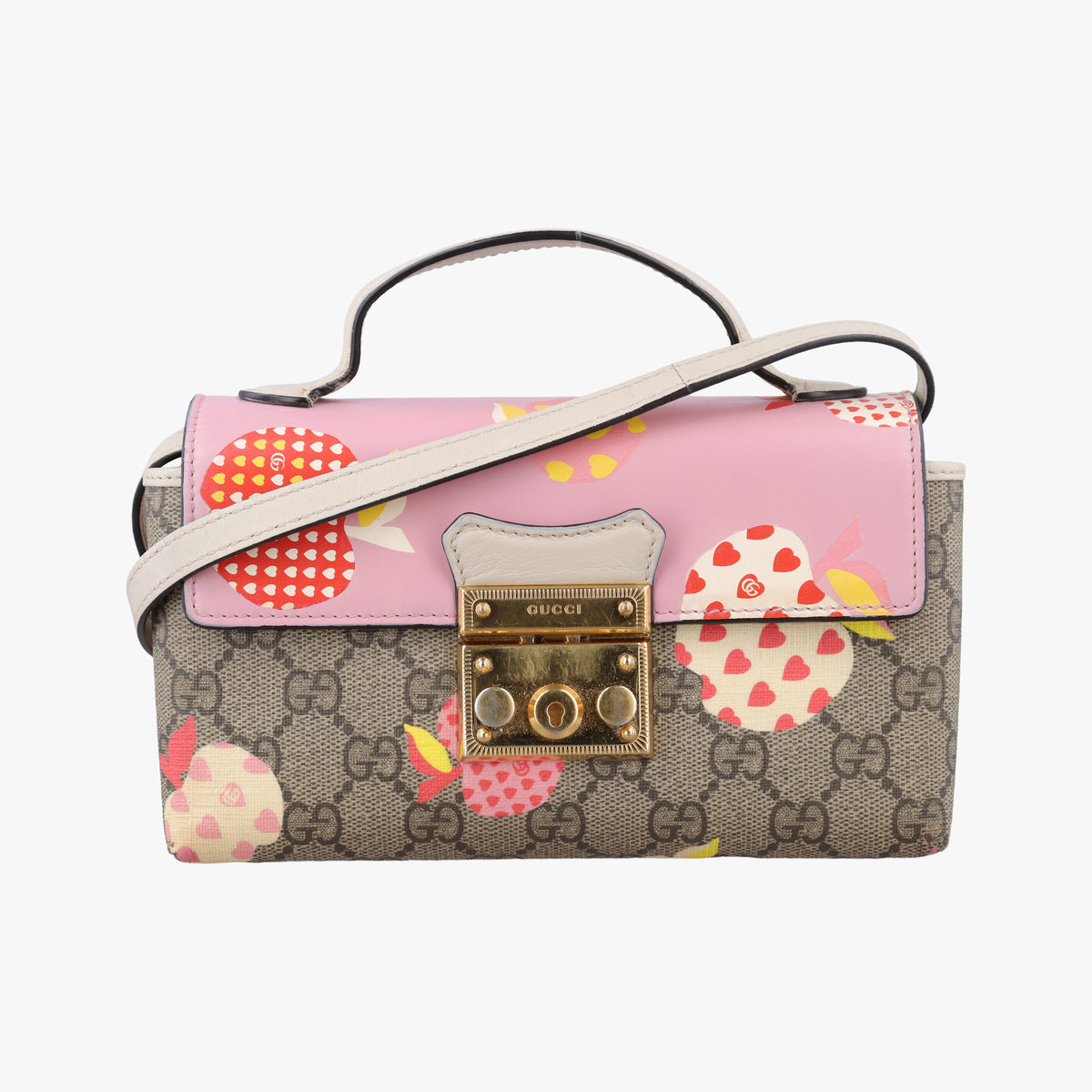 Vintage Gucci Padlock beige×Multicolour PVC coated canvas×Leather 652683 shoulderbag | stylenewstar