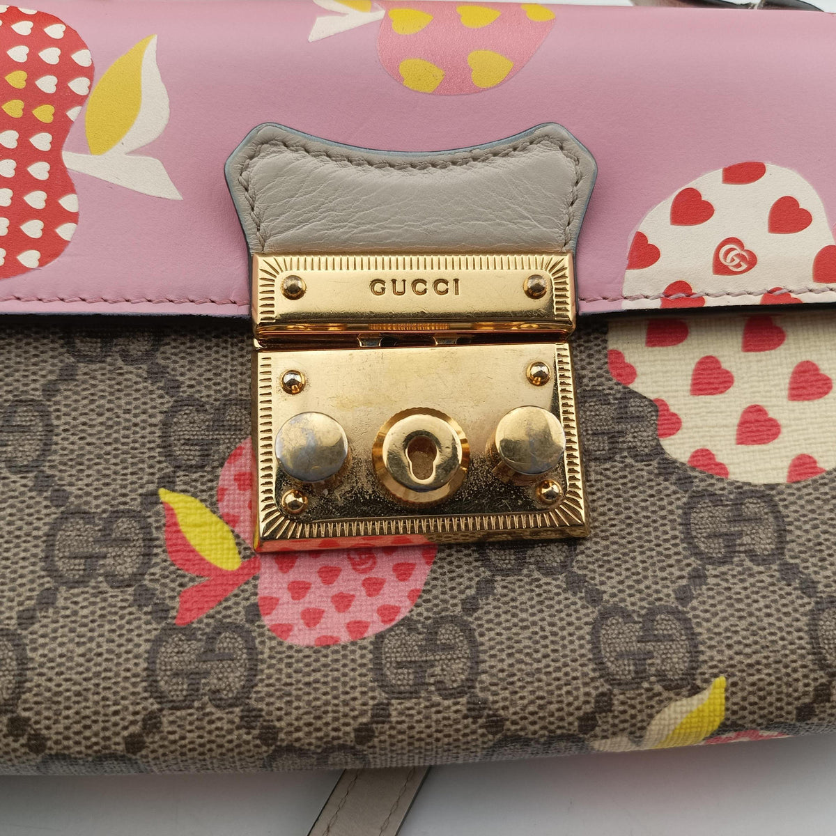 Vintage Gucci Padlock beige×Multicolour PVC coated canvas×Leather 652683 shoulderbag | stylenewstar