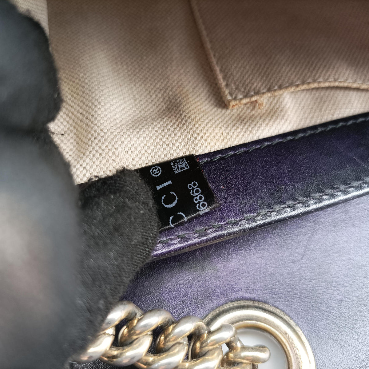 Pre-owned Gucci Emily Purple Patent Leather 295402 shoulderbag | stylenewstar