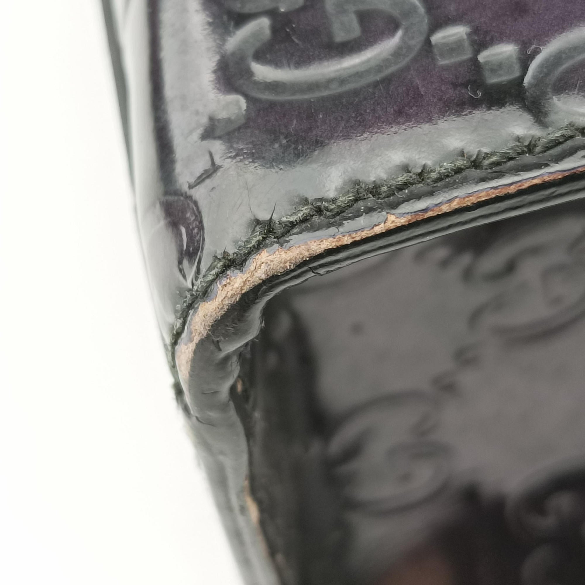 Pre-owned Gucci Emily Purple Patent Leather 295402 shoulderbag | stylenewstar