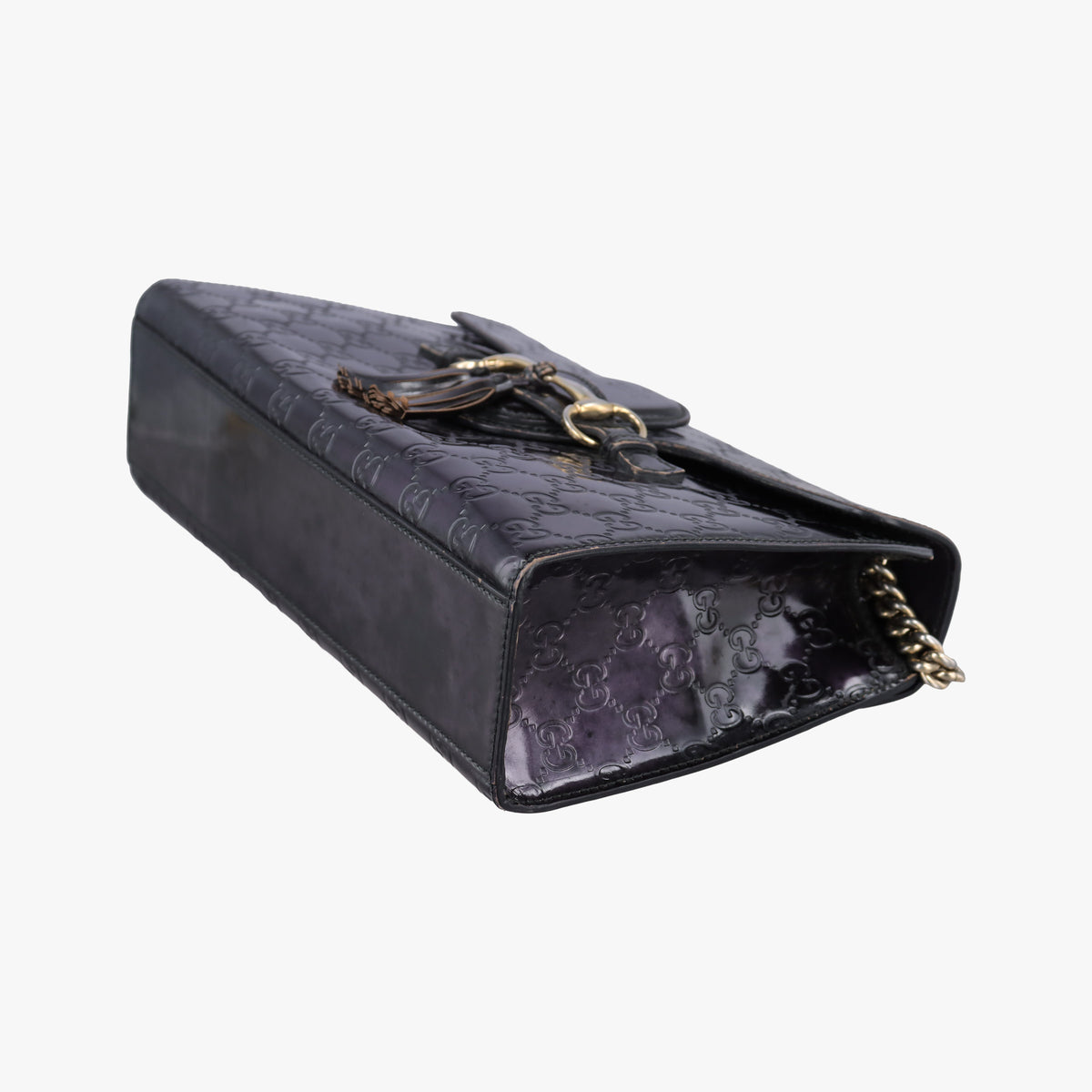 Pre-owned Gucci Emily Purple Patent Leather 295402 shoulderbag | stylenewstar