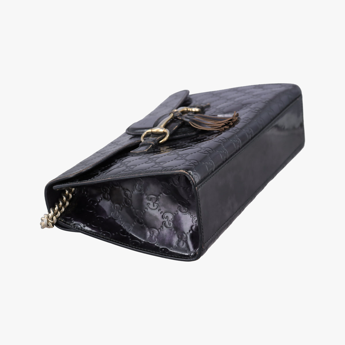 Pre-owned Gucci Emily Purple Patent Leather 295402 shoulderbag | stylenewstar