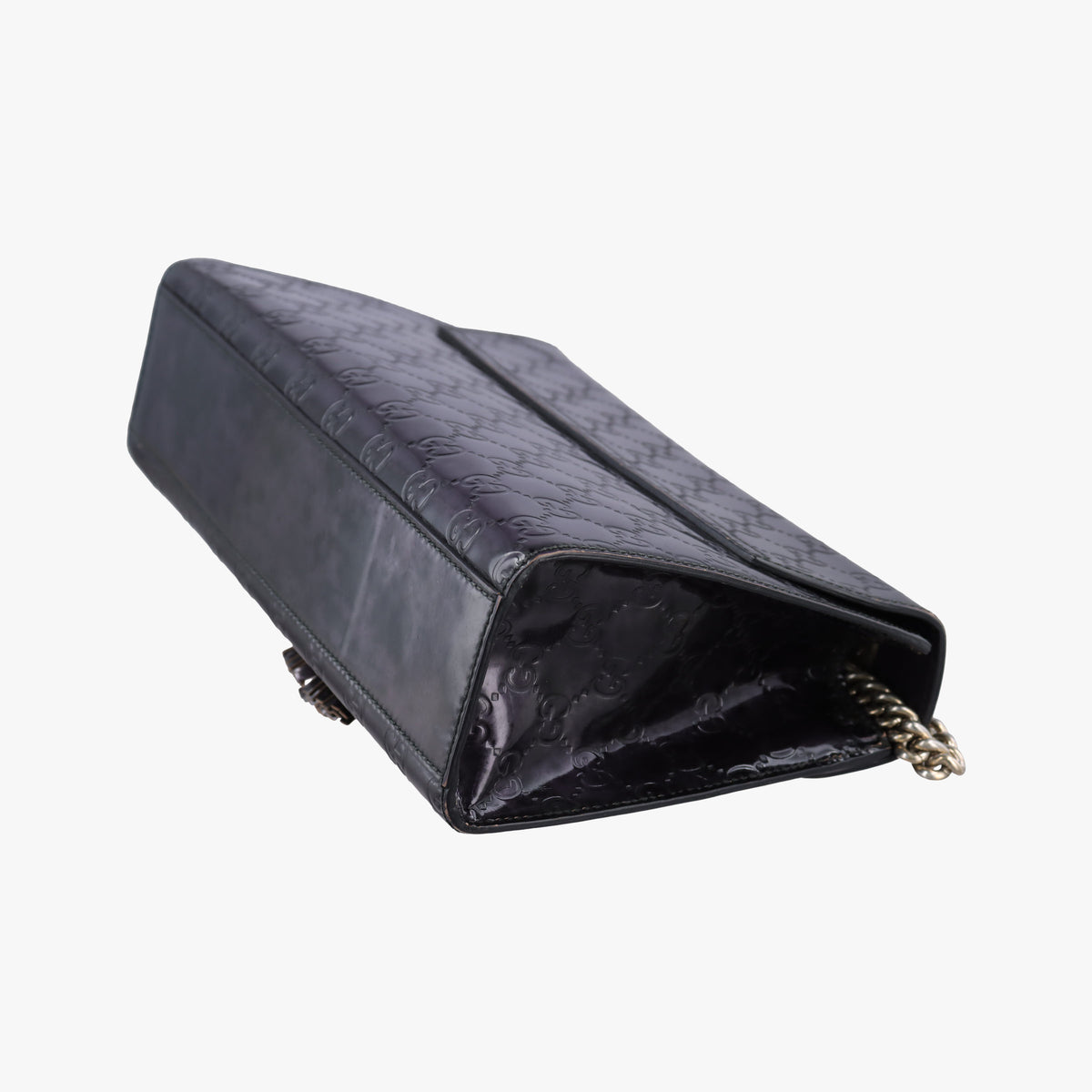 Pre-owned Gucci Emily Purple Patent Leather 295402 shoulderbag | stylenewstar