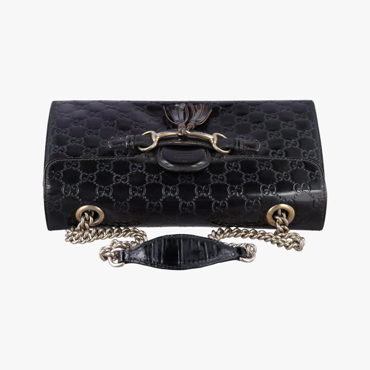 Pre-owned Gucci Emily Purple Patent Leather 295402 shoulderbag | stylenewstar