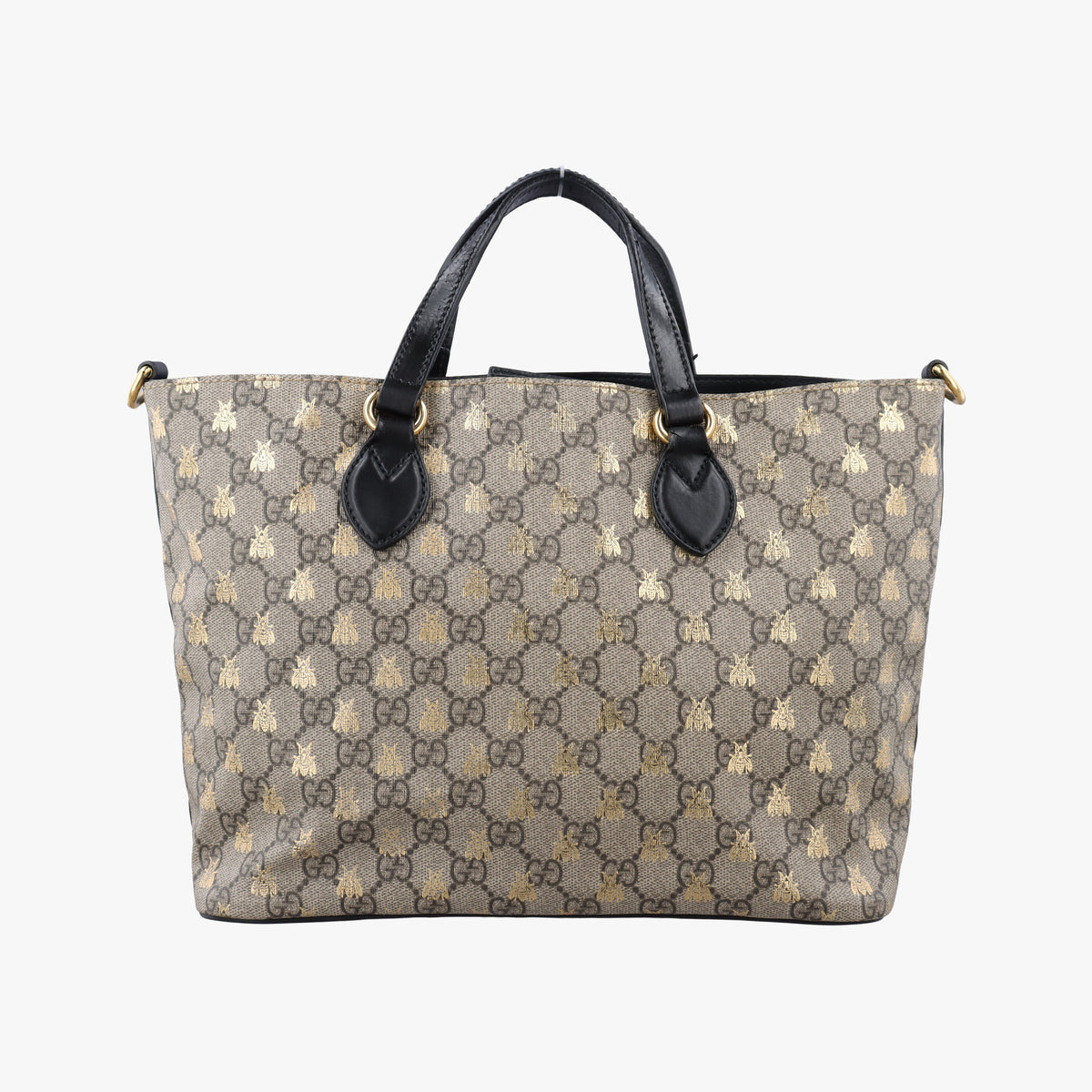 Secondhand Gucci GG Supreme Bosco PATCHED Black PVC coated canvas 473887 handbag | stylenewstar