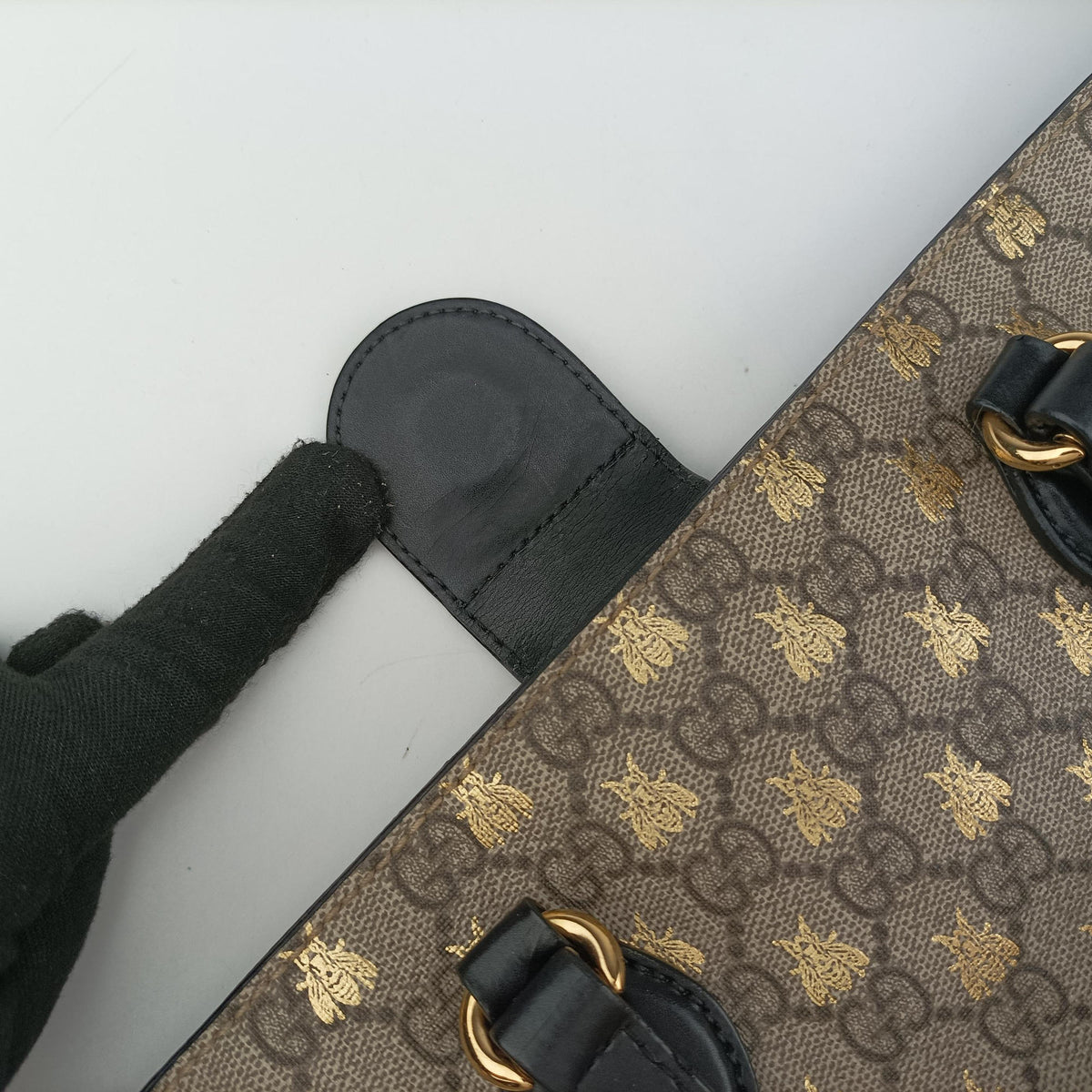 Secondhand Gucci GG Supreme Bosco PATCHED Black PVC coated canvas 473887 handbag | stylenewstar