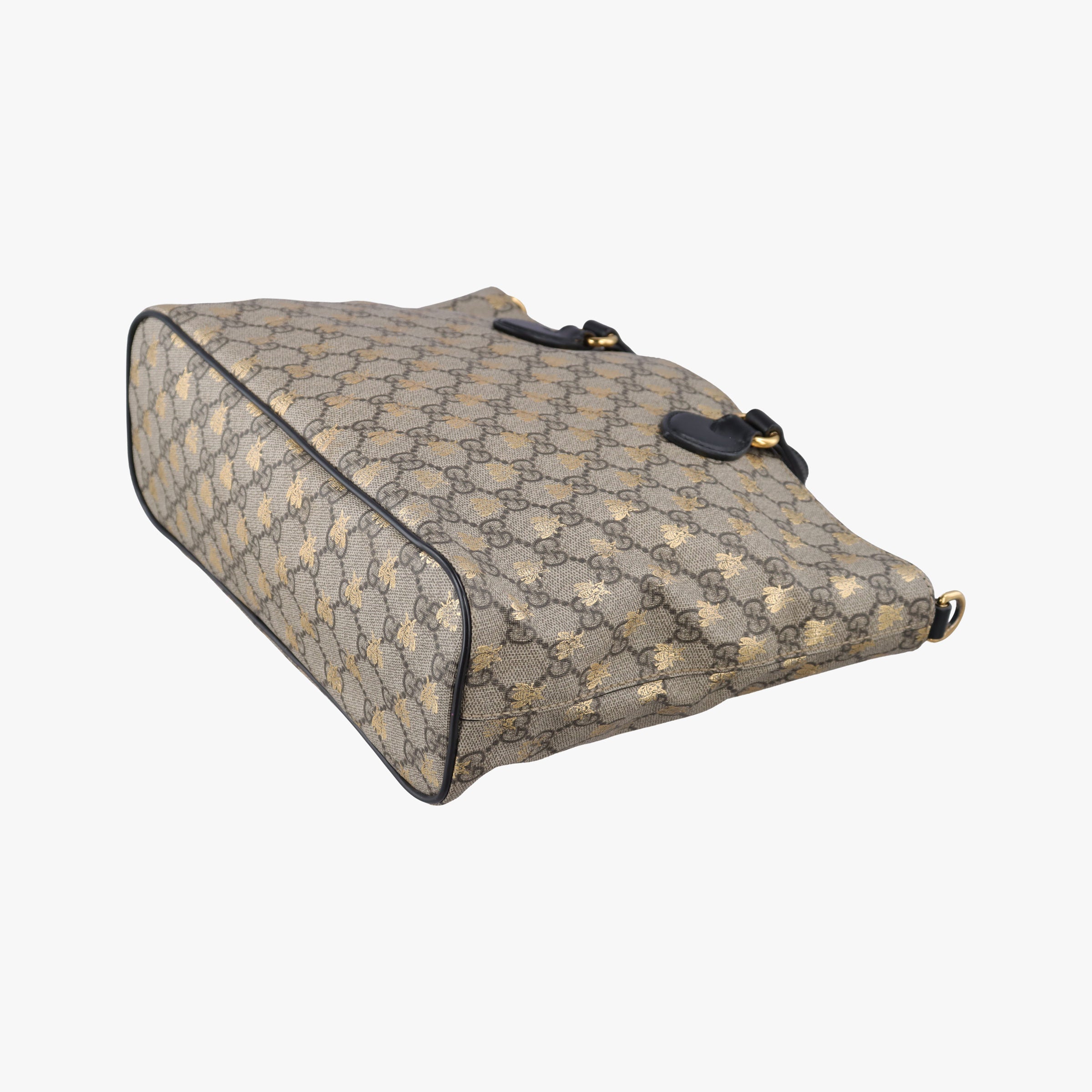 Secondhand Gucci GG Supreme Bosco PATCHED Black PVC coated canvas 473887 handbag | stylenewstar