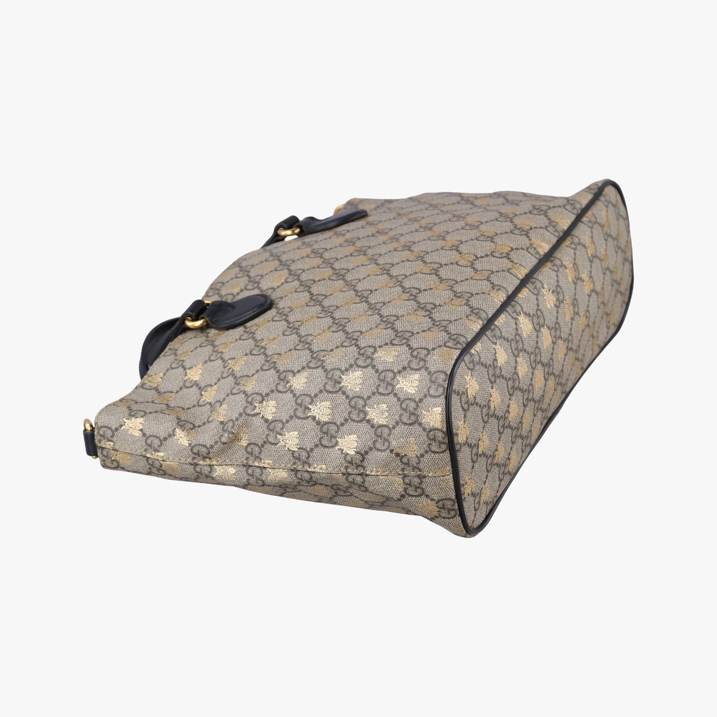 Secondhand Gucci GG Supreme Bosco PATCHED Black PVC coated canvas 473887 handbag | stylenewstar
