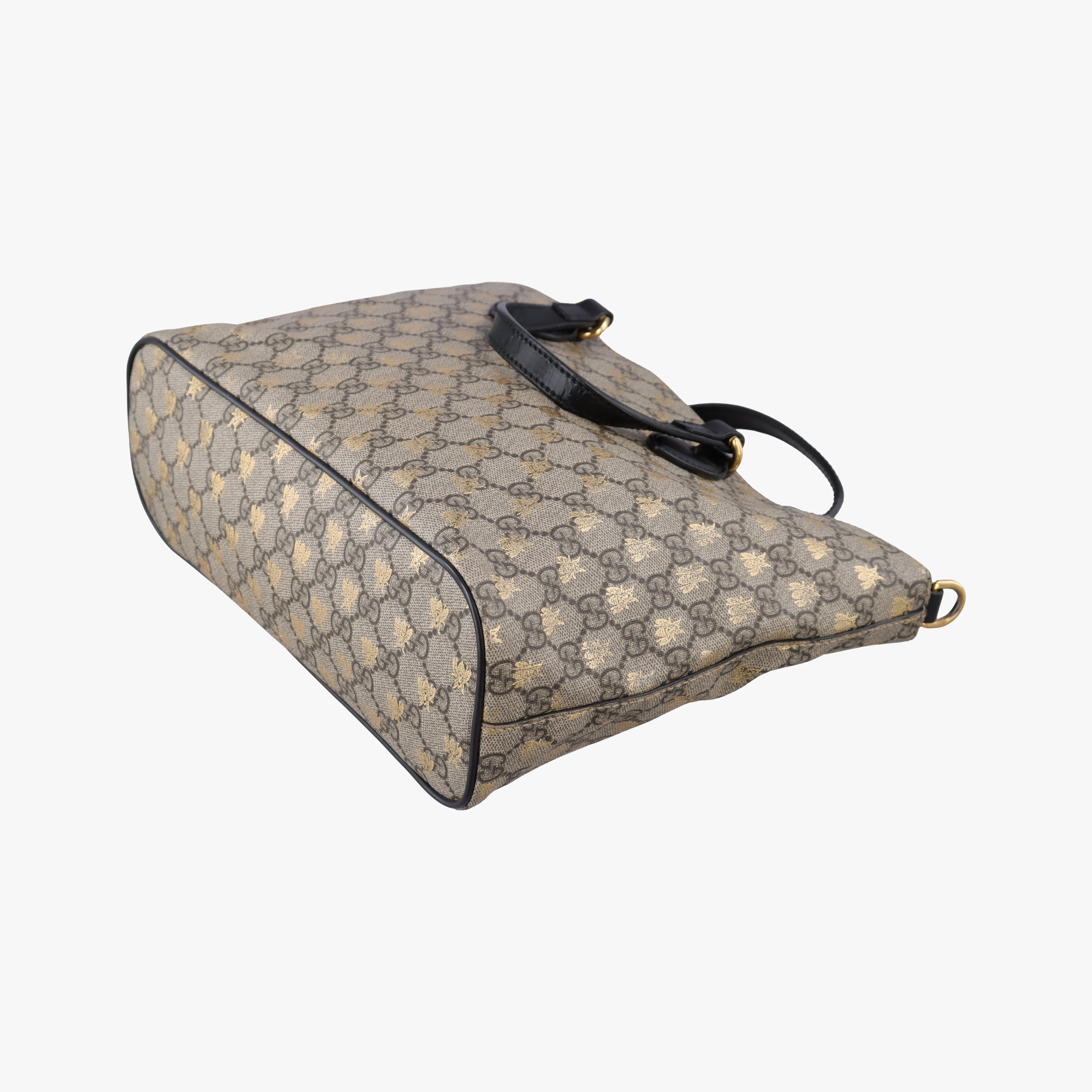 Secondhand Gucci GG Supreme Bosco PATCHED Black PVC coated canvas 473887 handbag | stylenewstar