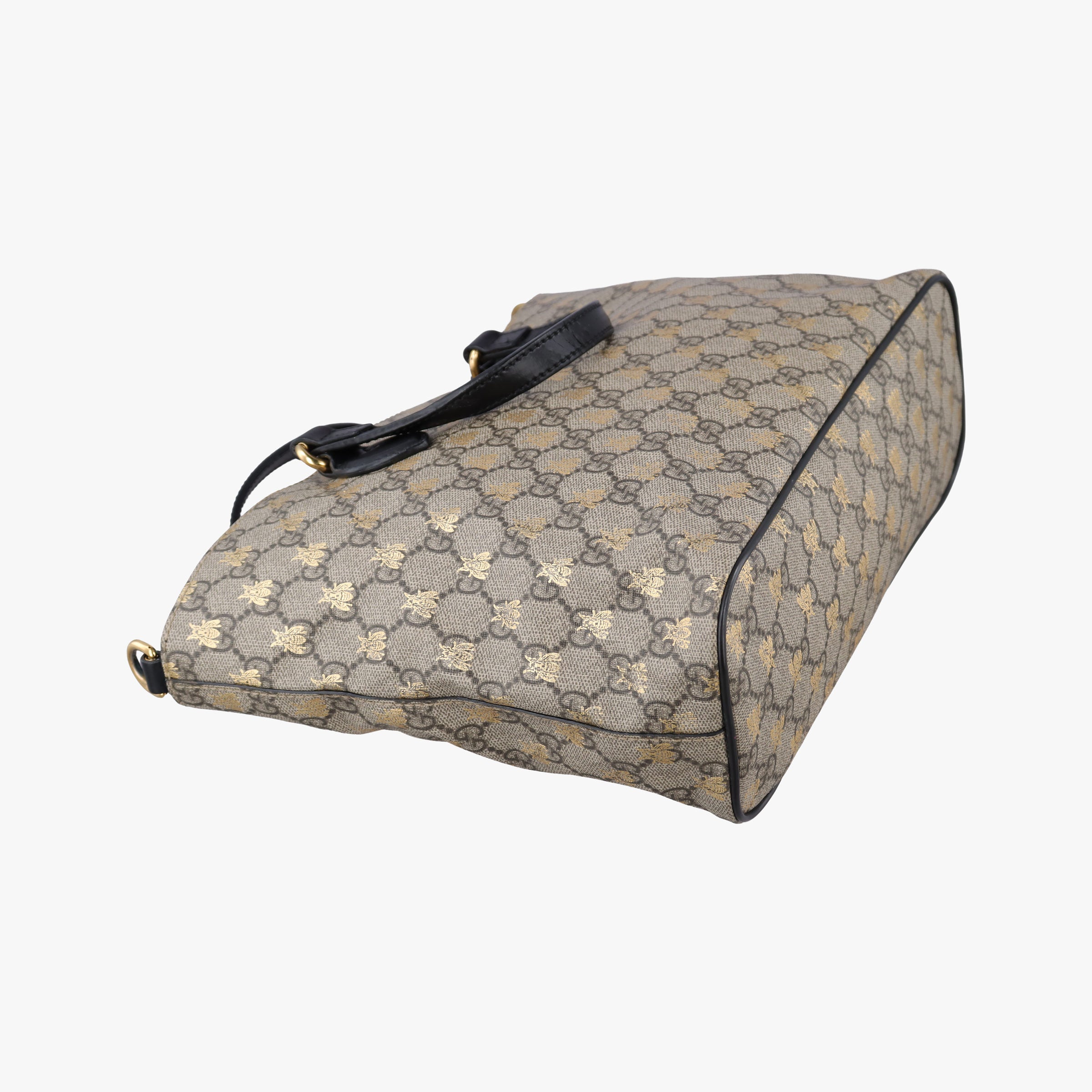 Secondhand Gucci GG Supreme Bosco PATCHED Black PVC coated canvas 473887 handbag | stylenewstar