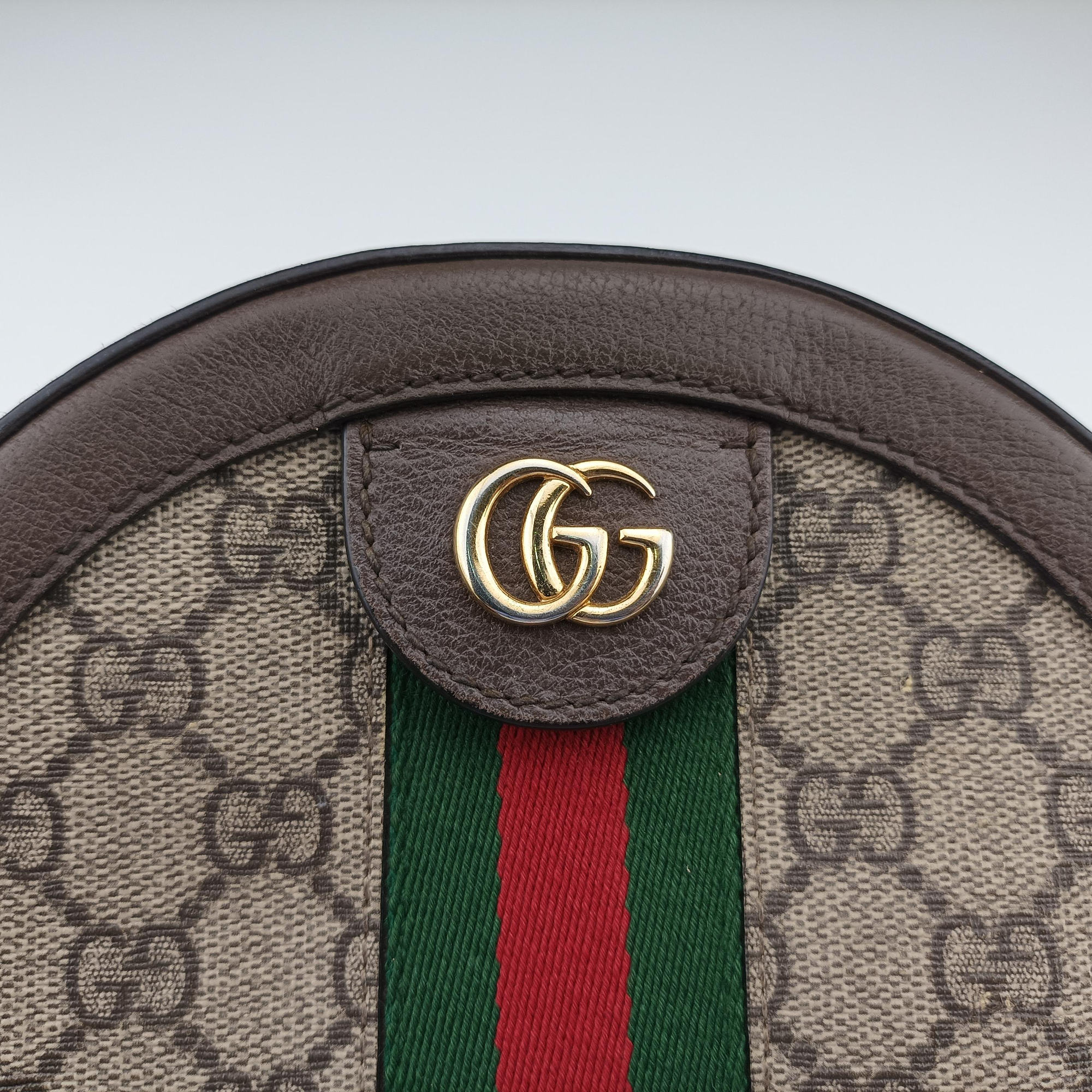 Pre-owned Gucci Ophidia Brown×beige×multi PVC coated canvas×Leather 550618 shoulderbag | stylenewstar