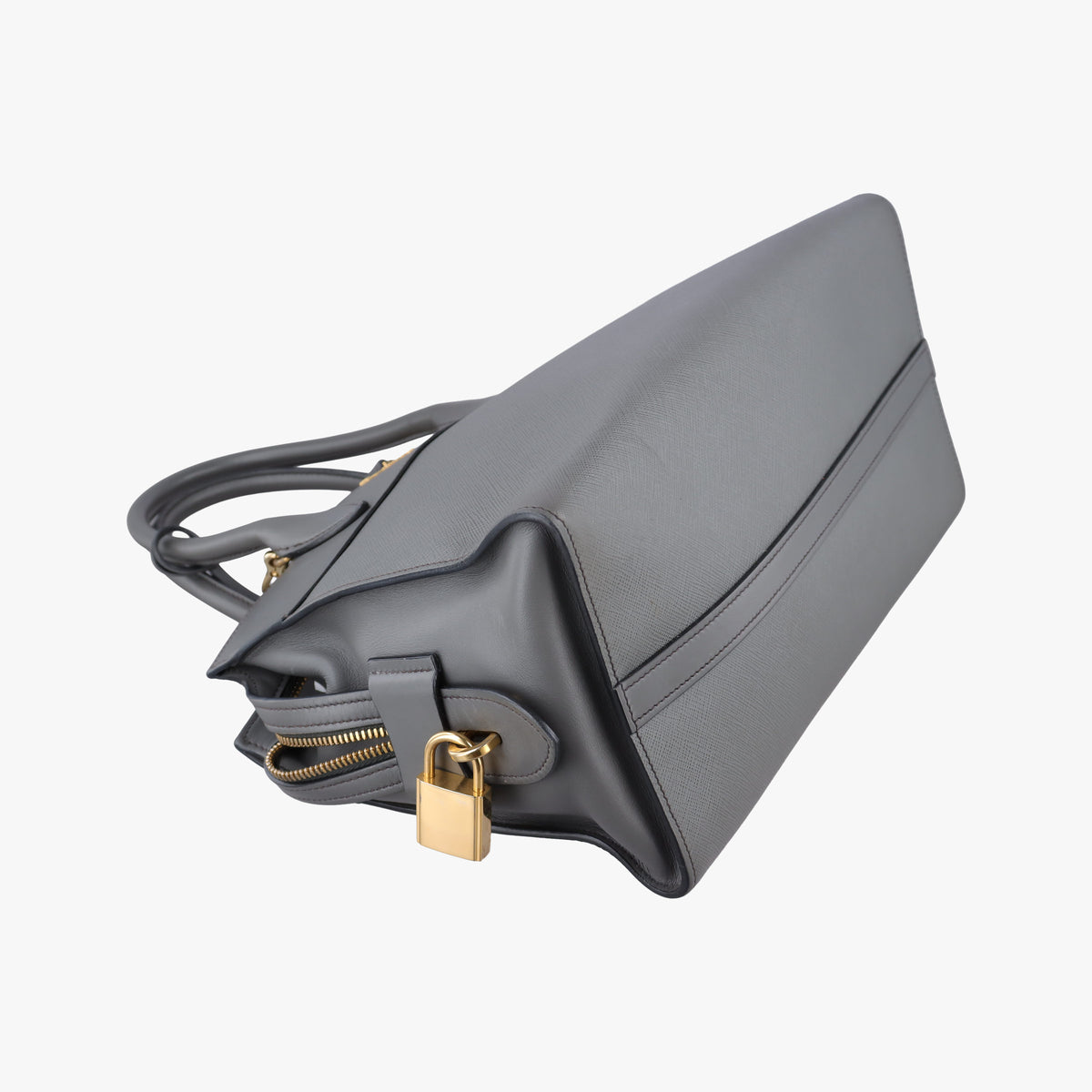 Secondhand Prada Esplanade Grey SAFFIANO Leather 1BA045 shoulderbag | stylenewstar