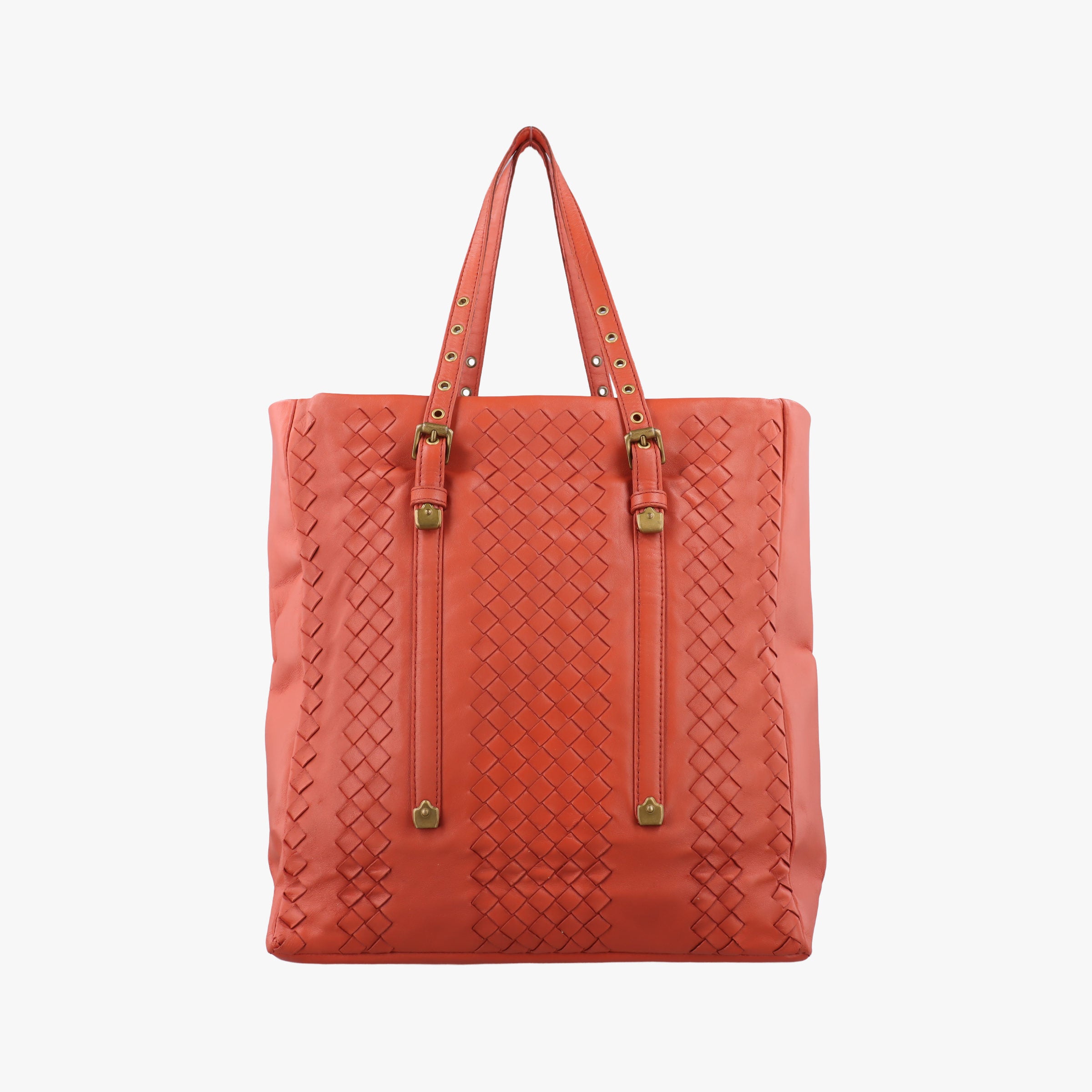 Secondhand Bottega Veneta Intrecciato Orange lambskin  handbag | stylenewstar
