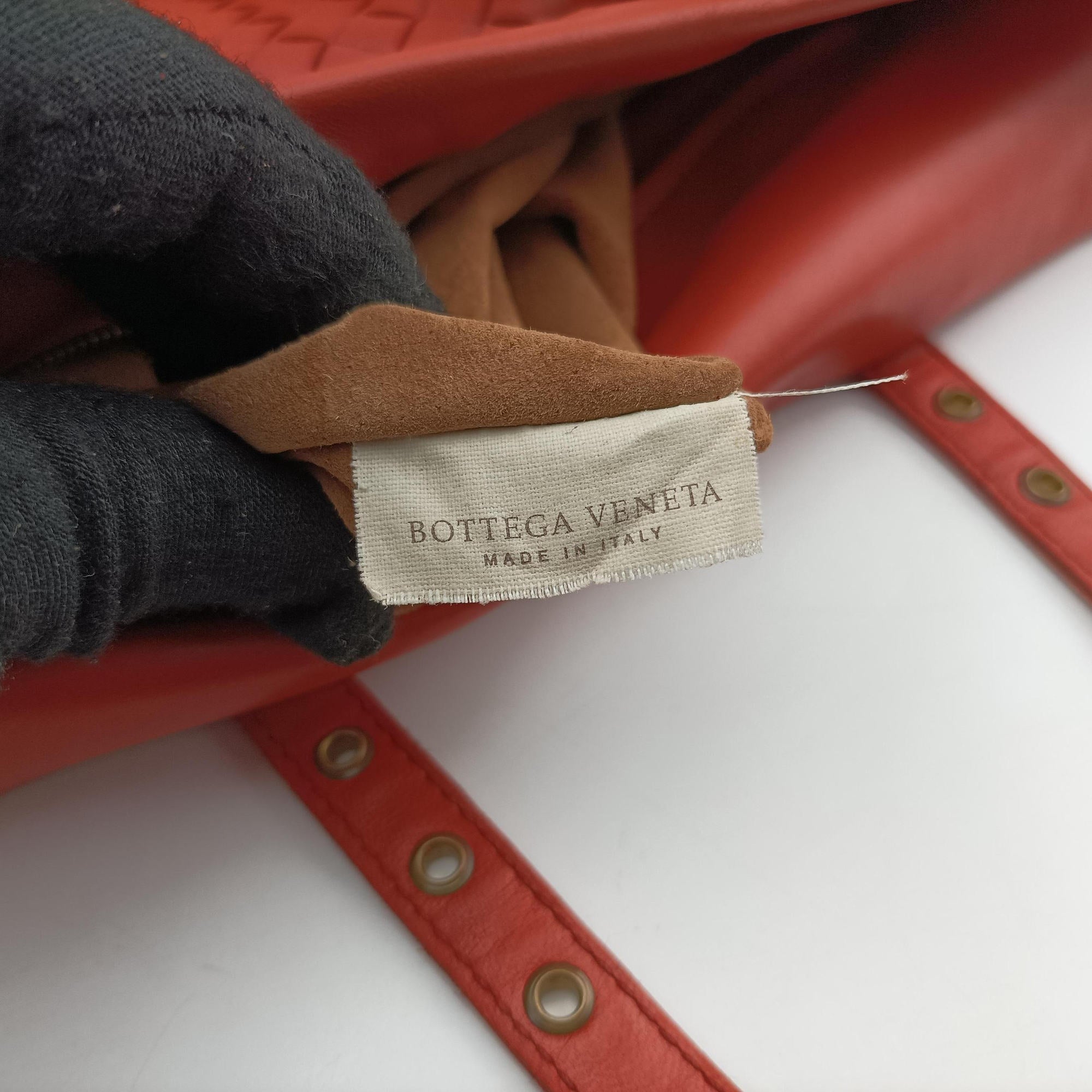 Secondhand Bottega Veneta Intrecciato Orange lambskin  handbag | stylenewstar