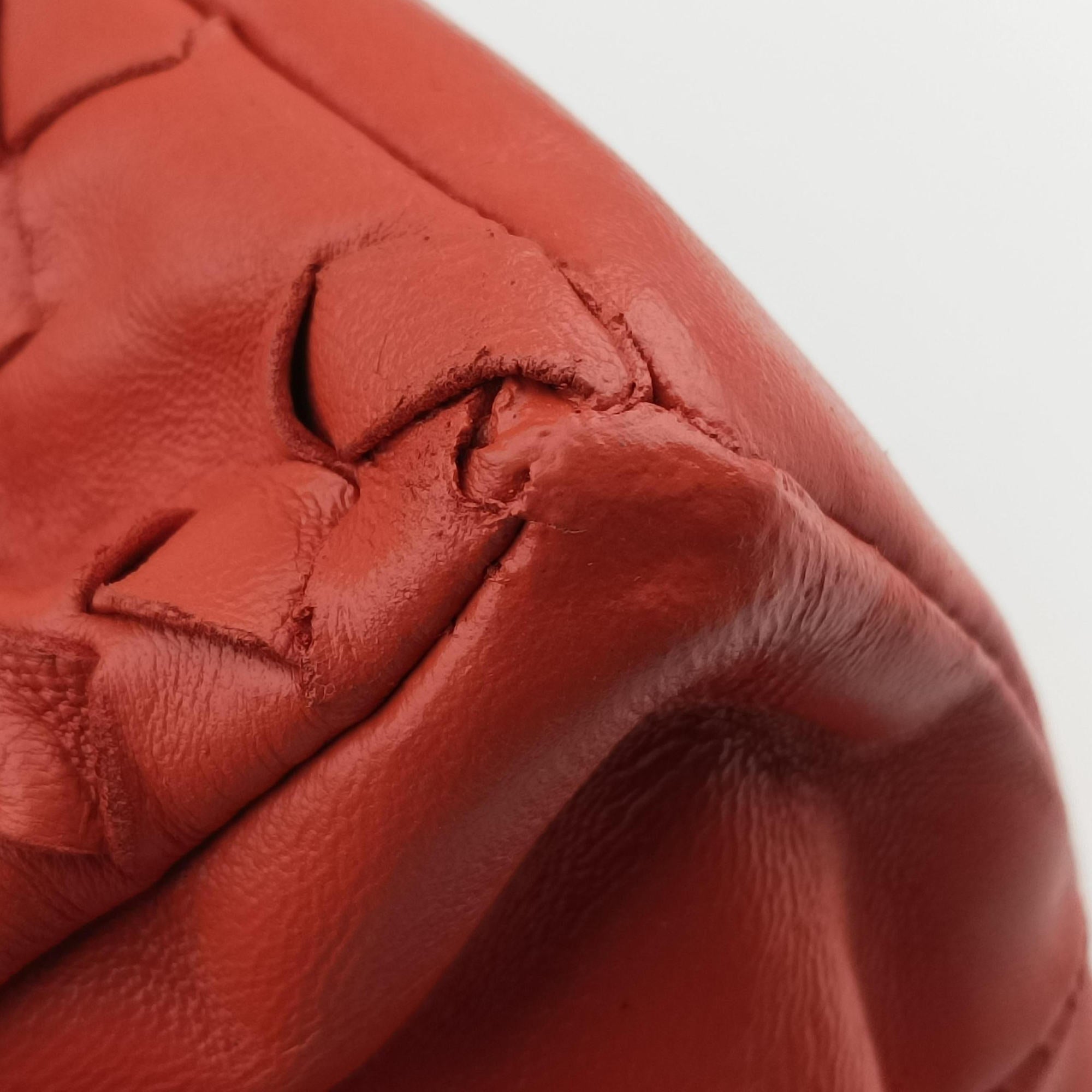 Secondhand Bottega Veneta Intrecciato Orange lambskin  handbag | stylenewstar