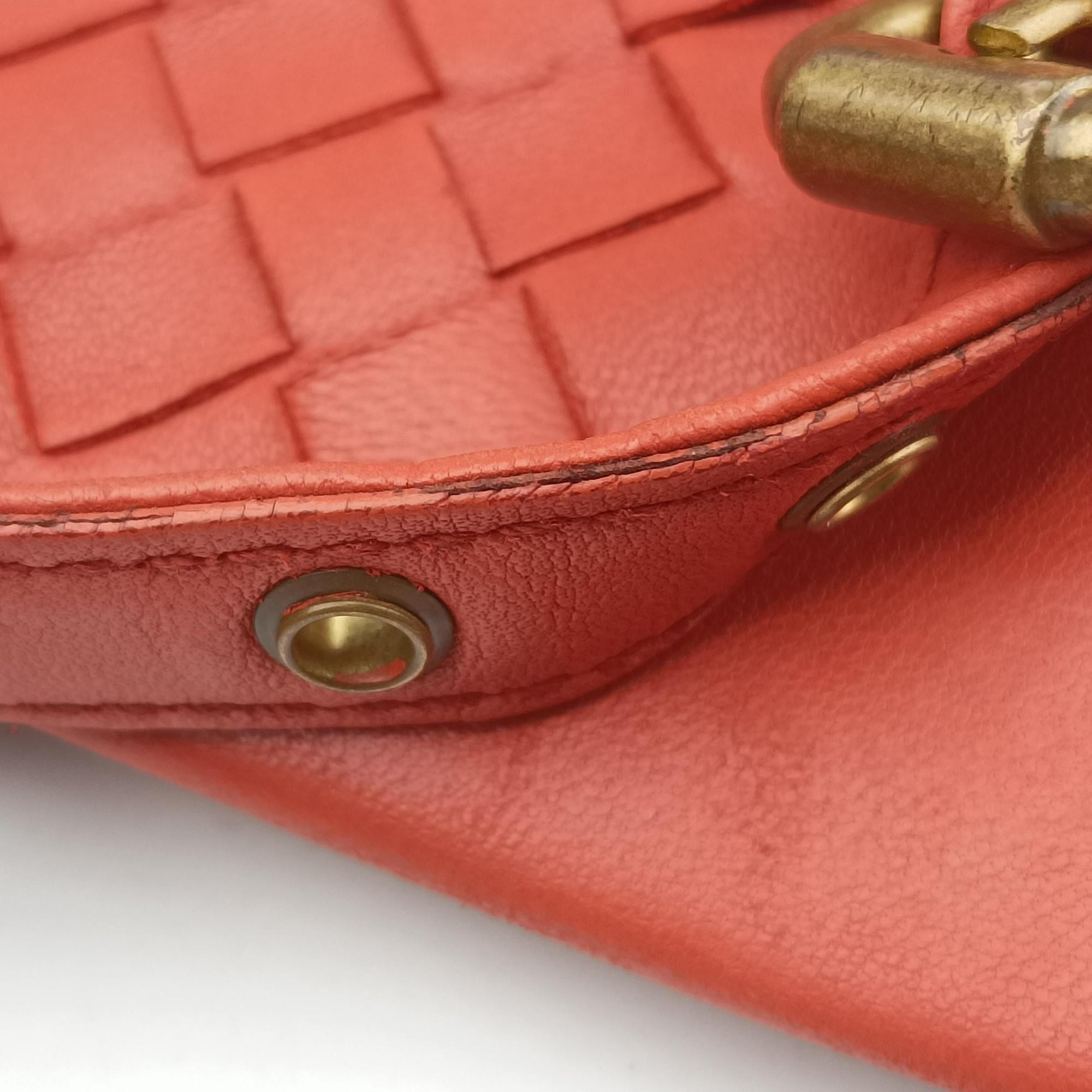 Secondhand Bottega Veneta Intrecciato Orange lambskin  handbag | stylenewstar