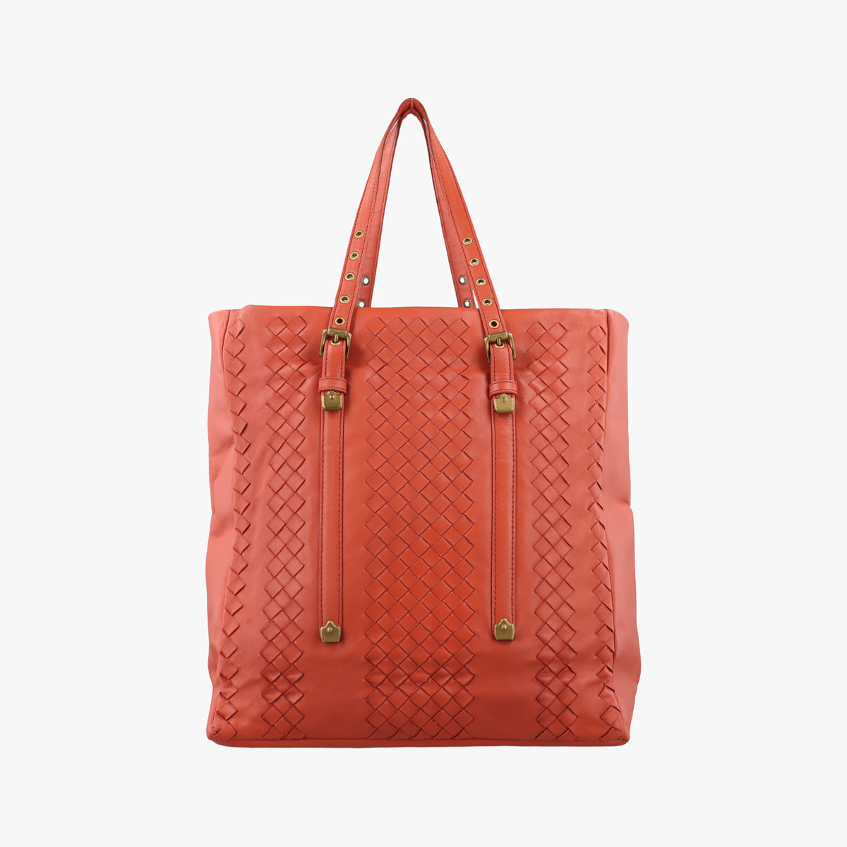 Vintage Bottega Veneta Intrecciato Orange lambskin  handbag | stylenewstar